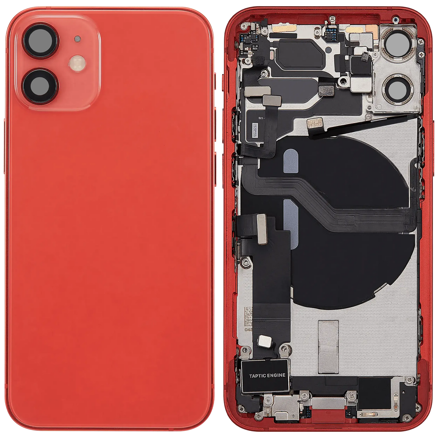 Back Housing W/ Charging Port Flex & Small Parts For iPhone 12 Mini (EU / Global Version) (Pull) (Red)