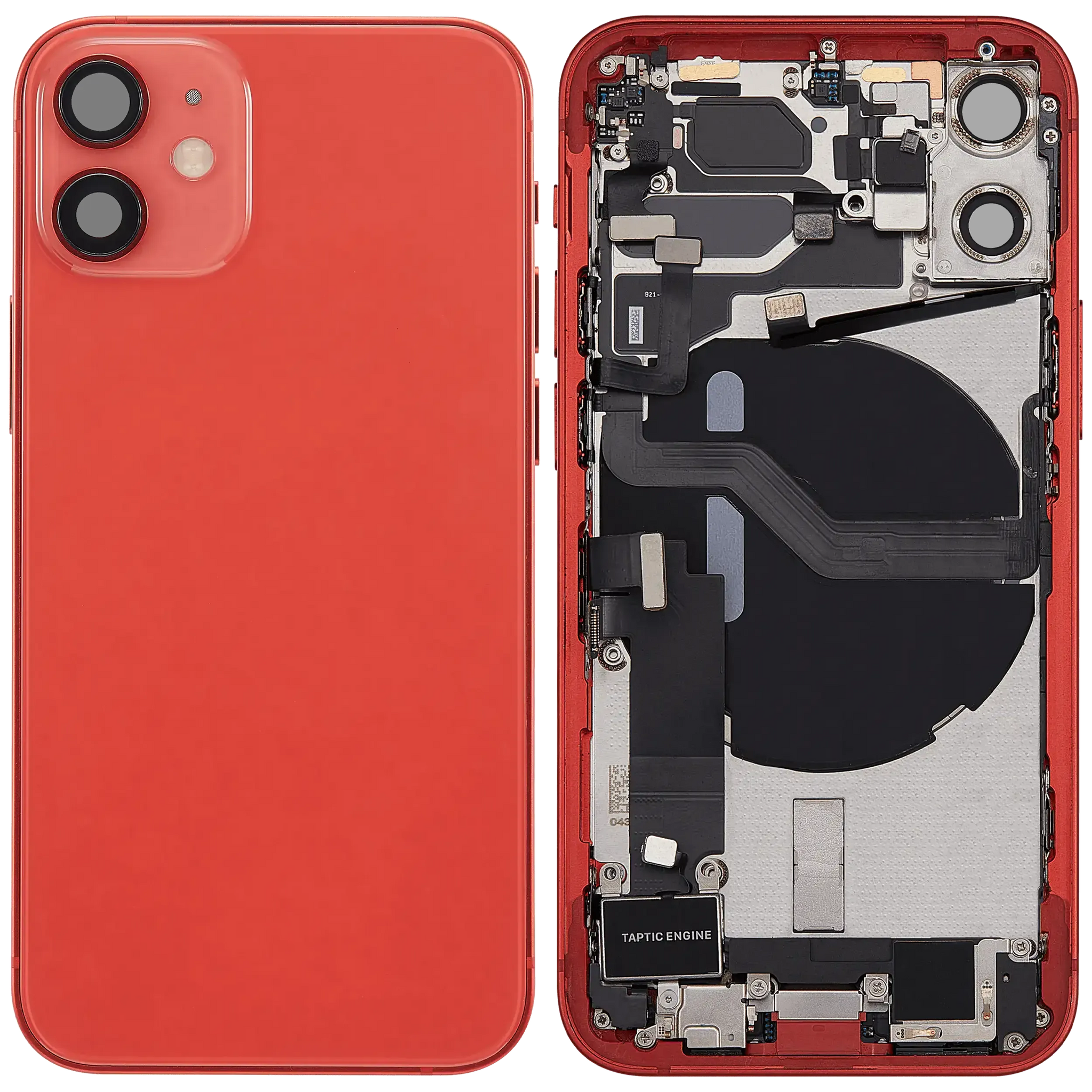 Back Housing W/ Charging Port Flex & Small Parts For iPhone 12 Mini (EU / Global Version) (Pull) (Red)