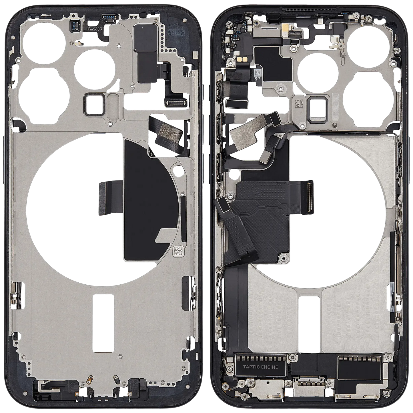 Mid-Frame Housing W/ Charging Port Flex & Small Parts For iPhone 15 Pro (US Version) (Pull) (Blue Titanium)