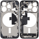Mid-Frame Housing W/ Charging Port Flex & Small Parts For iPhone 15 Pro (US Version) (Pull) (Blue Titanium)