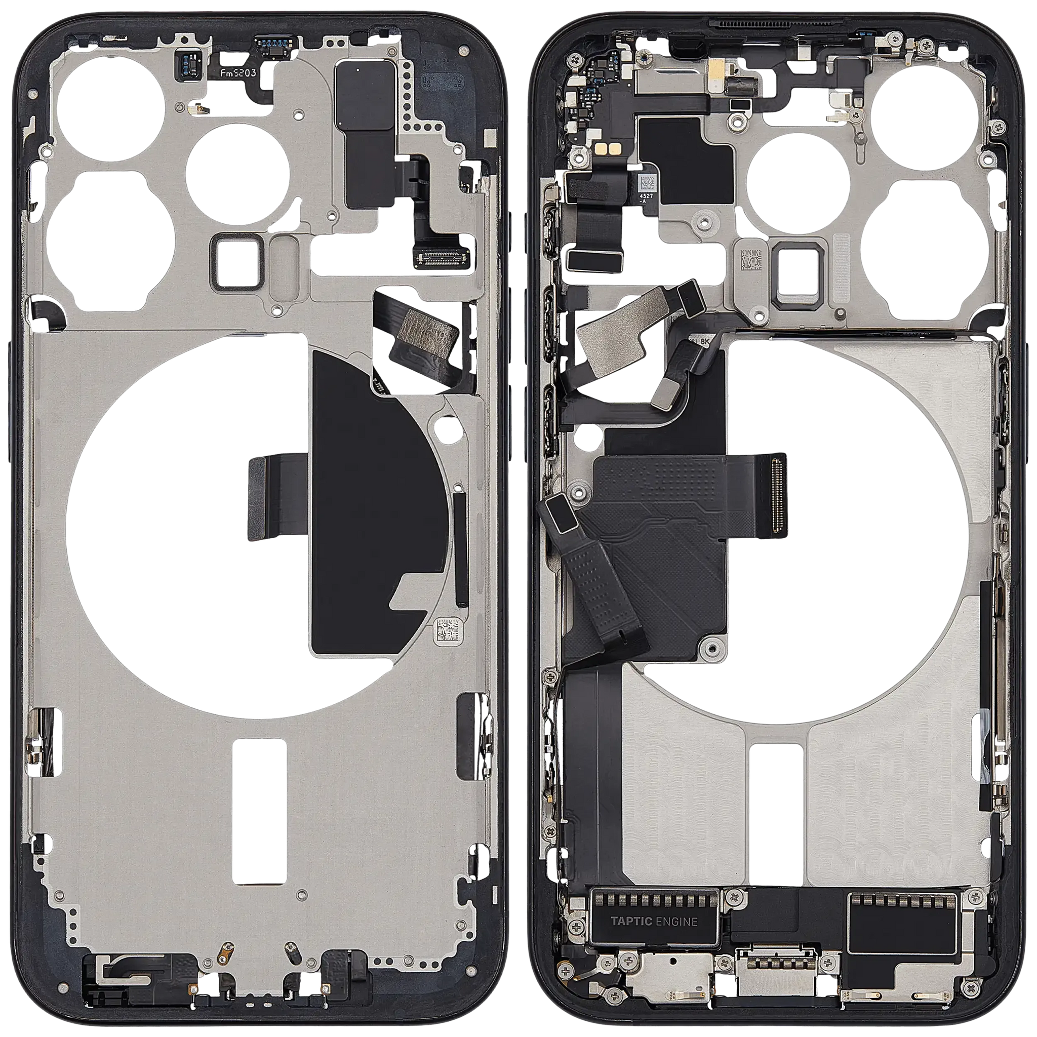 Mid-Frame Housing W/ Charging Port Flex & Small Parts For iPhone 15 Pro (US Version) (Pull) (Blue Titanium)