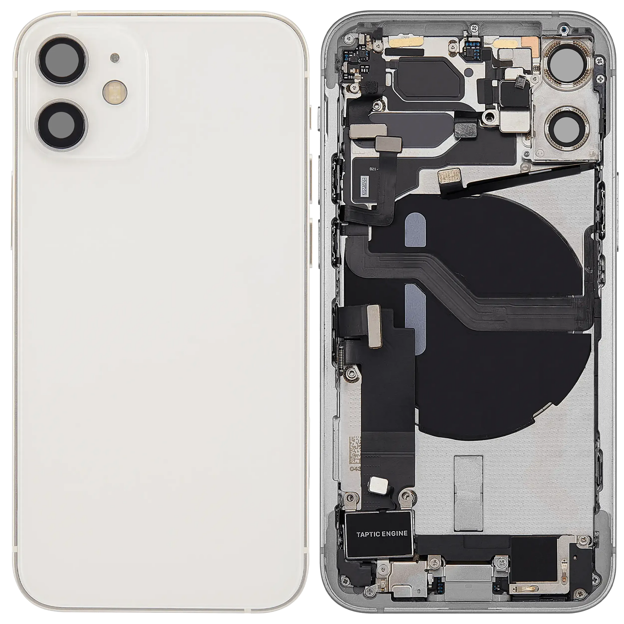 Back Housing W/ Charging Port Flex & Small Parts For iPhone 12 Mini (EU / Global Version) (Pull) (White)