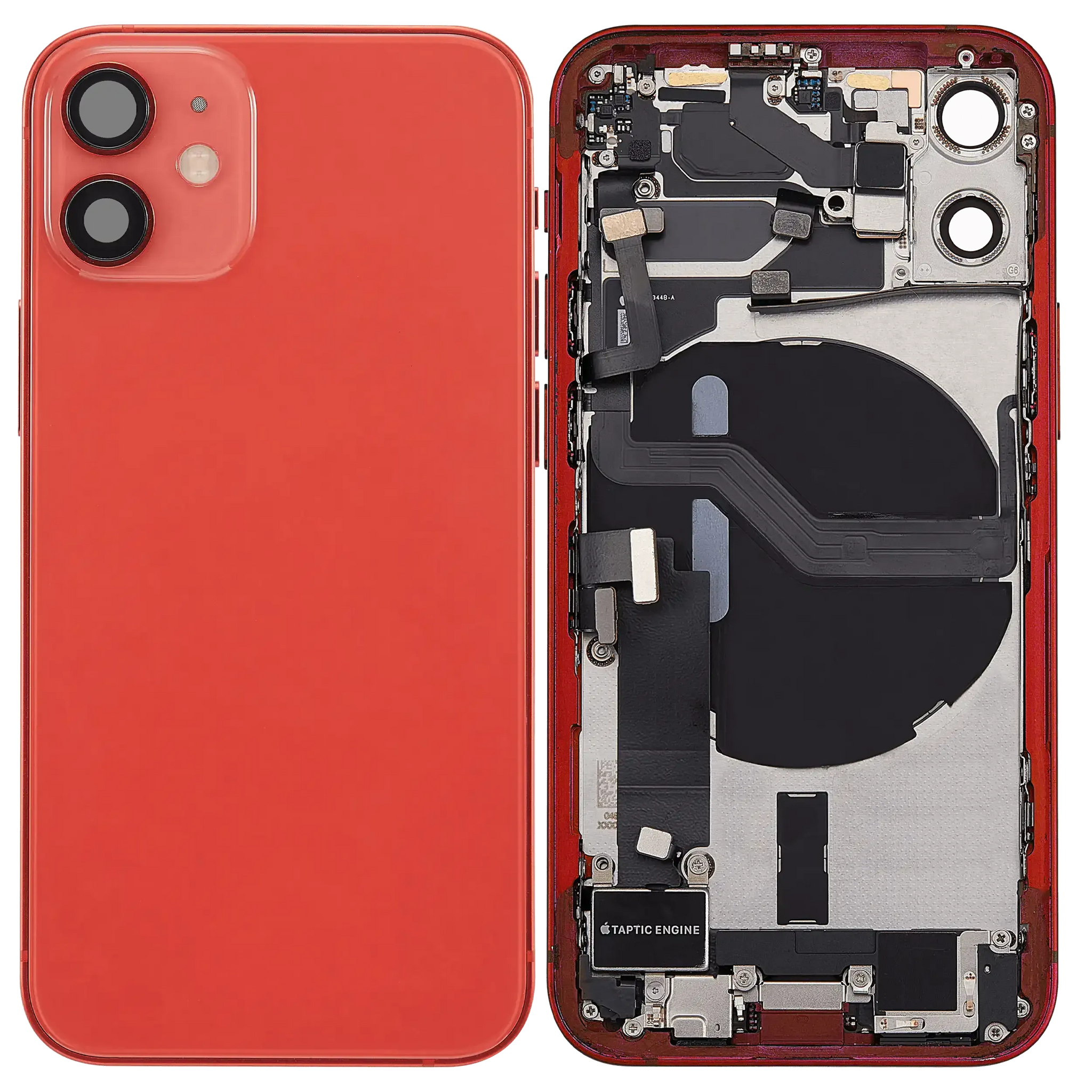 Back Housing W/ Charging Port Flex & Small Parts For iPhone 12 Mini (US Version) (Pull) (Red)