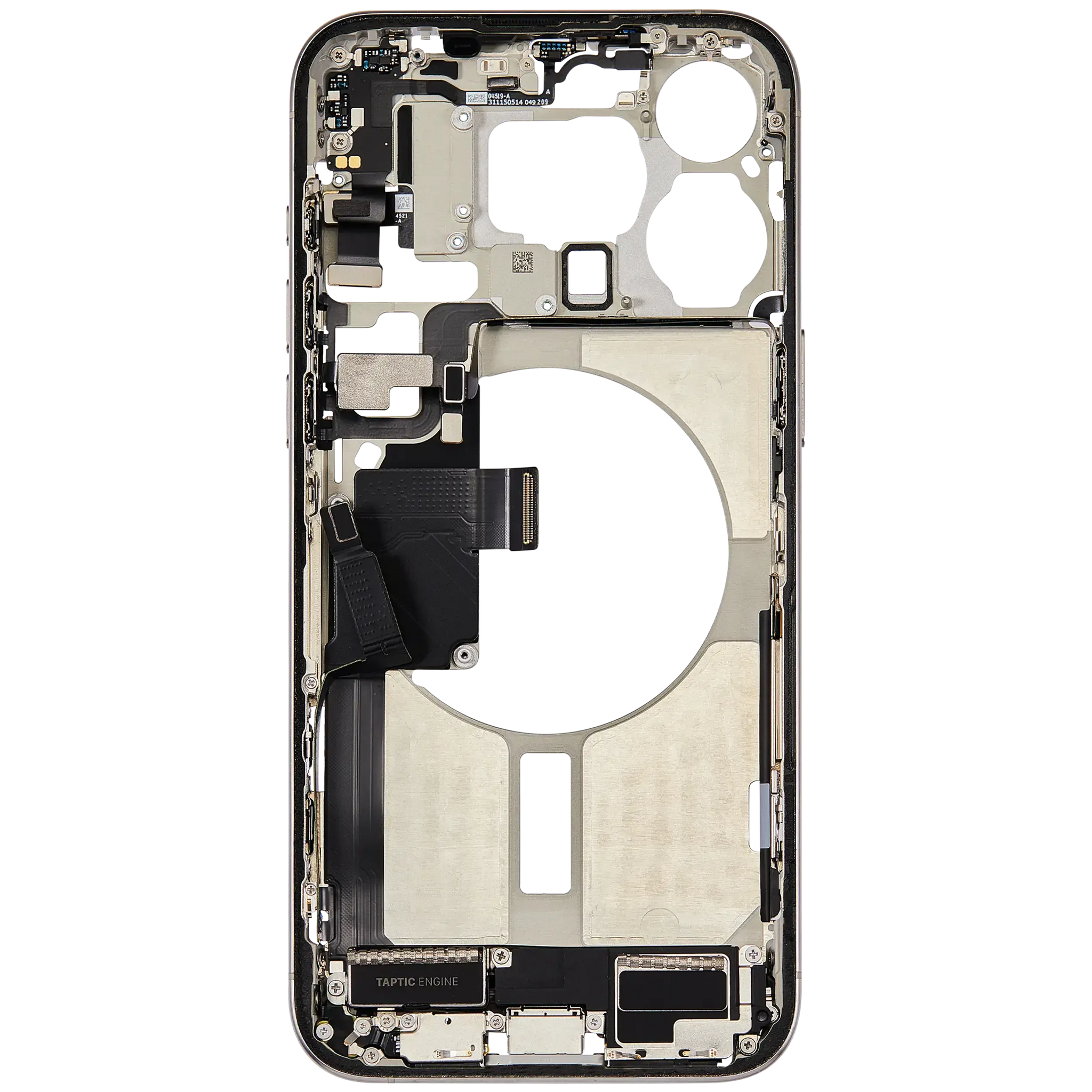Mid-Frame Housing W/ Charging Port Flex & Small Parts For iPhone 15 Pro Max (US Version) (Pull) (White Titanium)