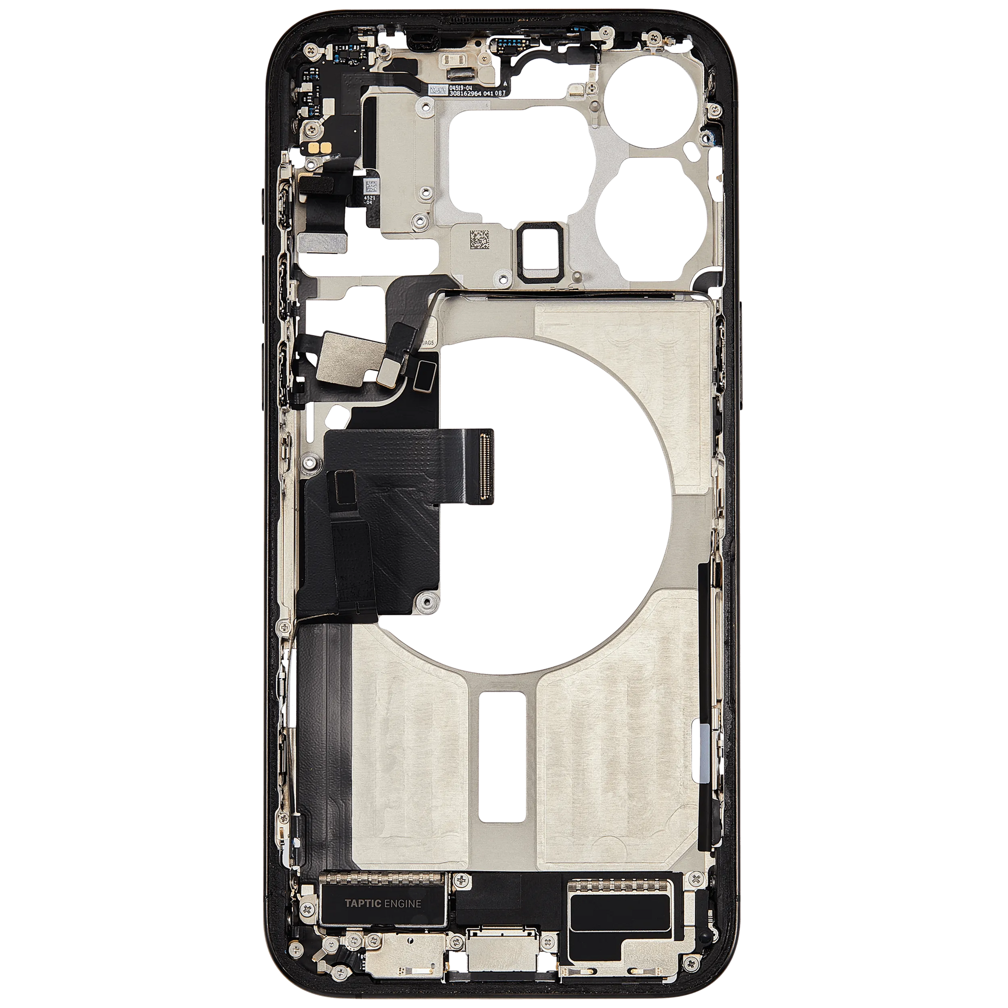 Mid-Frame Housing W/ Charging Port Flex & Small Parts For iPhone 15 Pro Max (US Version) (Pull) (Black Titanium)