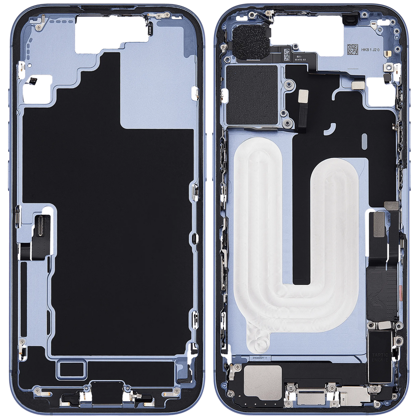 Mid-Frame Housing W/ Charging Port Flex & Small Parts For iPhone 17 (EU / Global Version) (Pull) (Mist Blue)