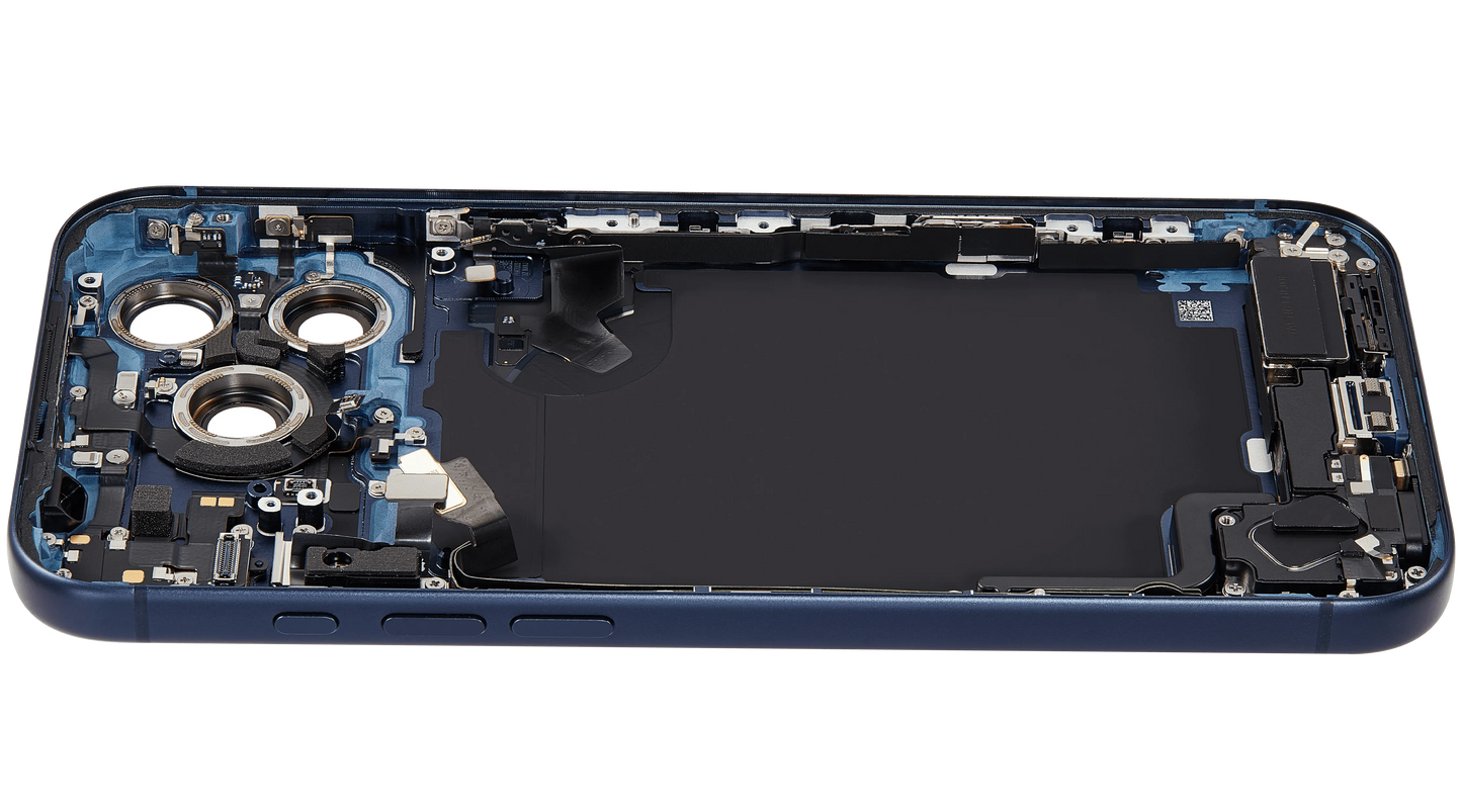 Back Housing W/ Charging Port Flex & Small Parts For iPhone 17 Pro Max (US Version) (Pull) (Deep Blue)