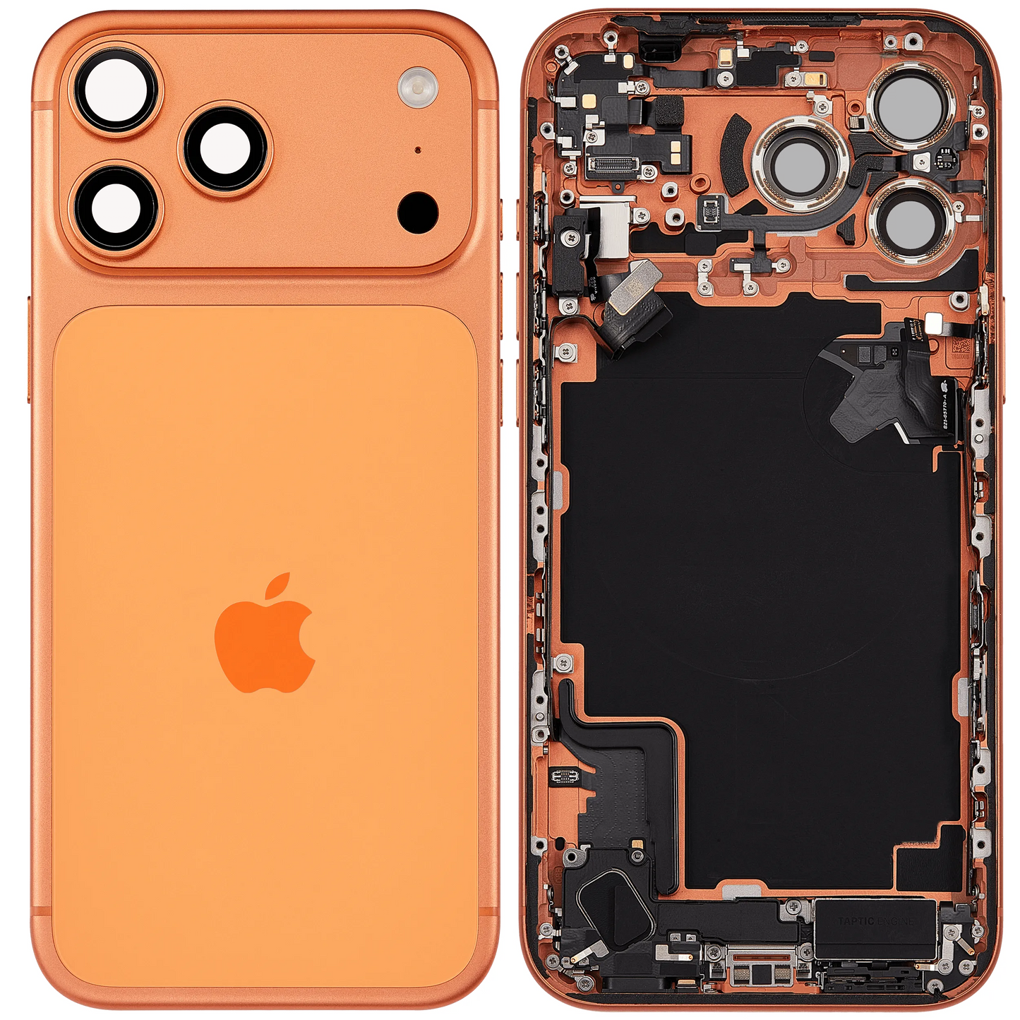 Back Housing W/ Charging Port Flex & Small Parts For iPhone 17 Pro Max (EU / Global Version) (Pull) (Cosmic Orange)