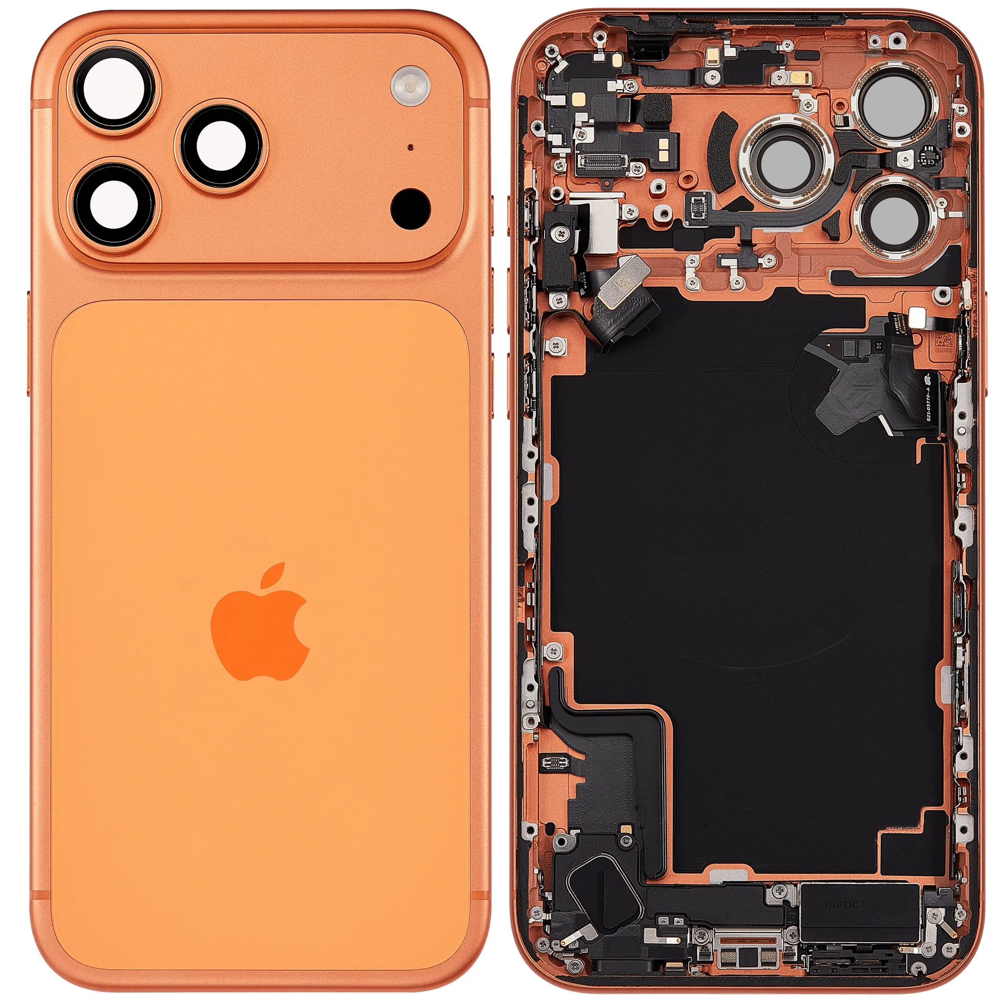 Back Housing W/ Charging Port Flex & Small Parts For iPhone 17 Pro Max (EU / Global Version) (Pull) (Cosmic Orange)