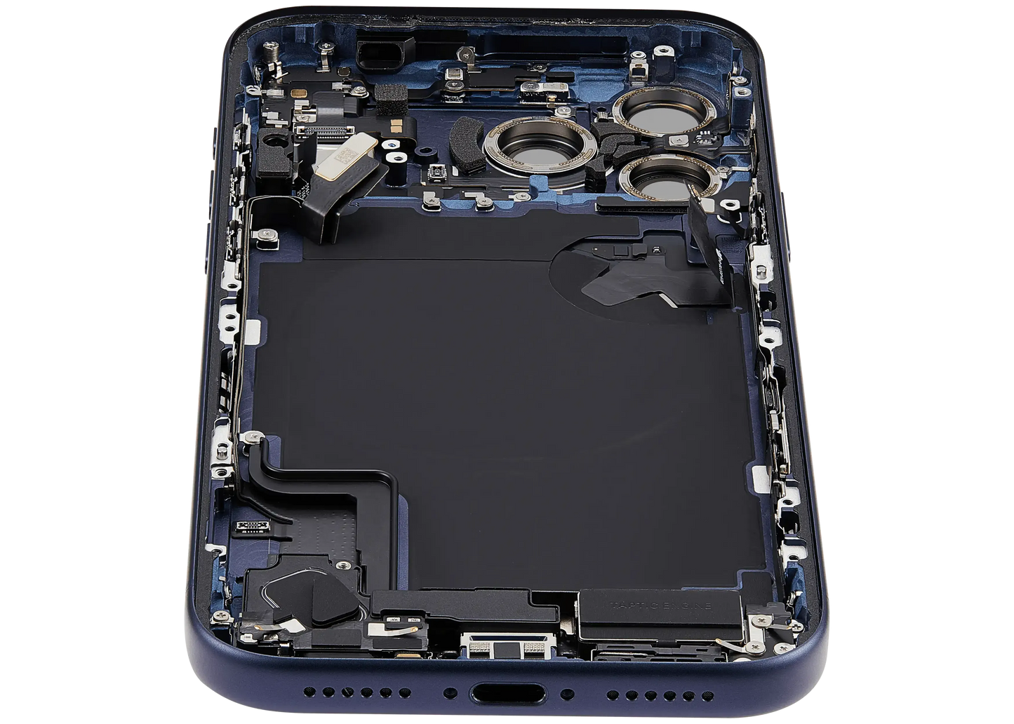 Back Housing W/ Charging Port Flex & Small Parts For iPhone 17 Pro Max (EU / Global Version) (Pull) (Deep Blue)