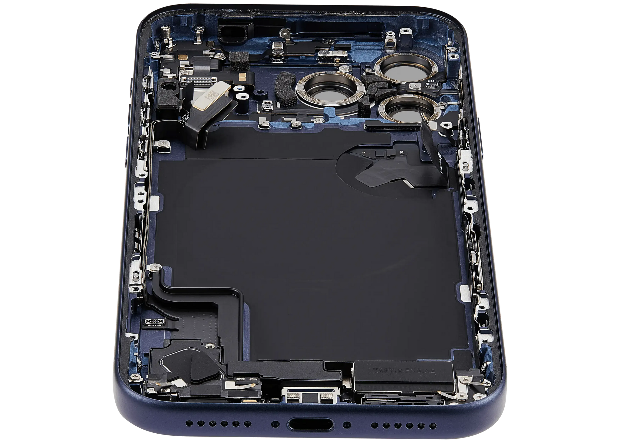 Back Housing W/ Charging Port Flex & Small Parts For iPhone 17 Pro Max (EU / Global Version) (Pull) (Deep Blue)