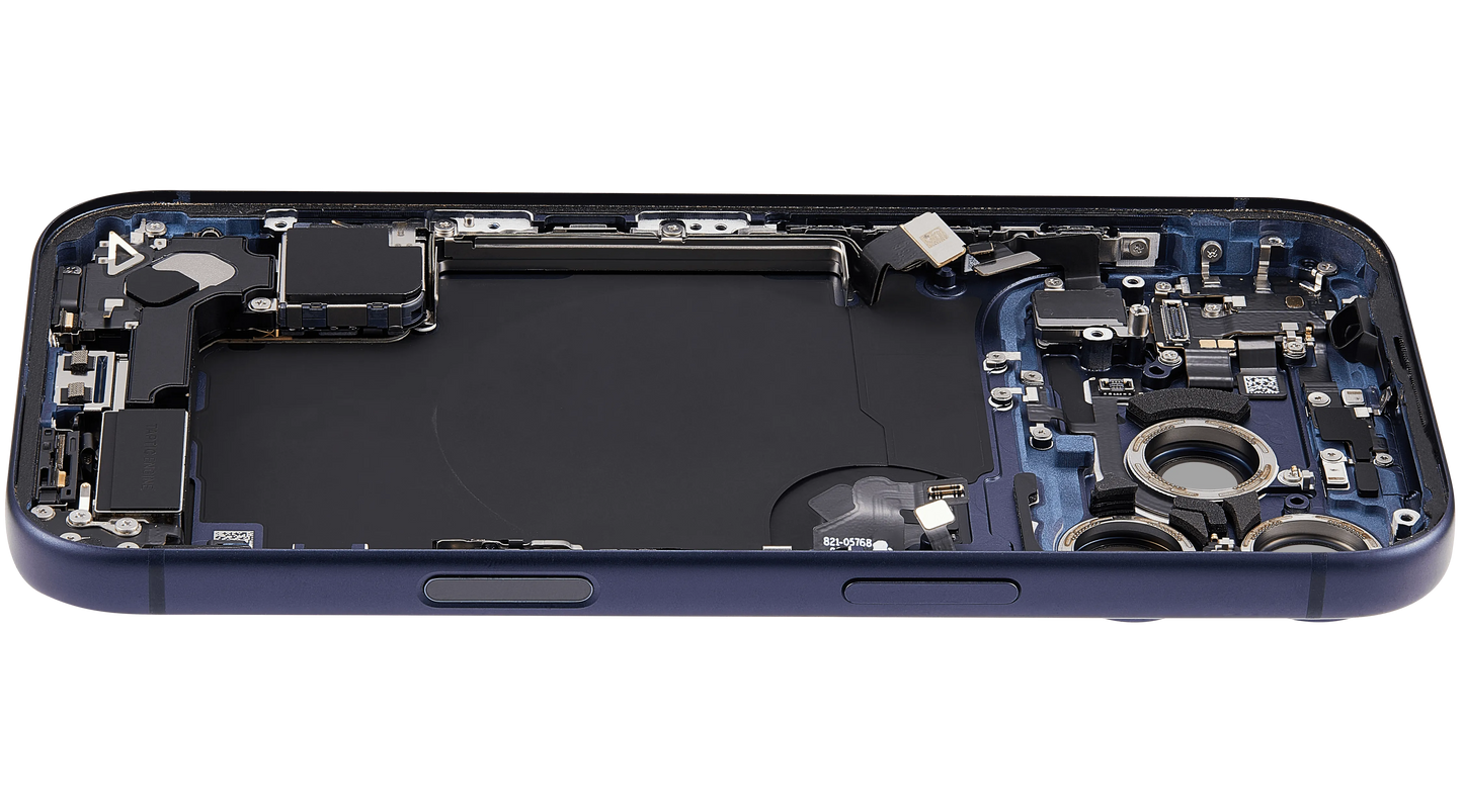 Back Housing W/ Charging Port Flex & Small Parts For iPhone 17 Pro (EU / Global Version) (Pull) (Deep Blue)