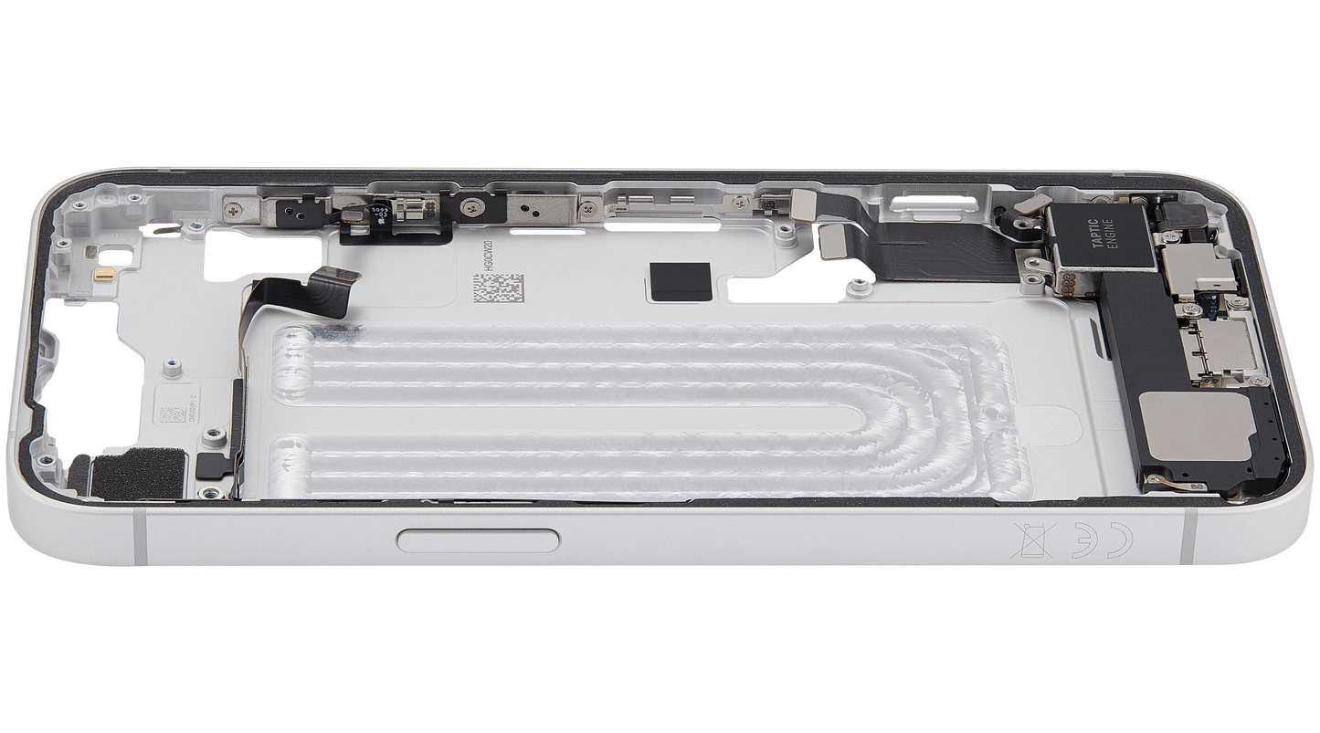 Mid-Frame Housing W/ Charging Port Flex & Small Parts For iPhone 16e (EU / Global Version) (Pull) (White)