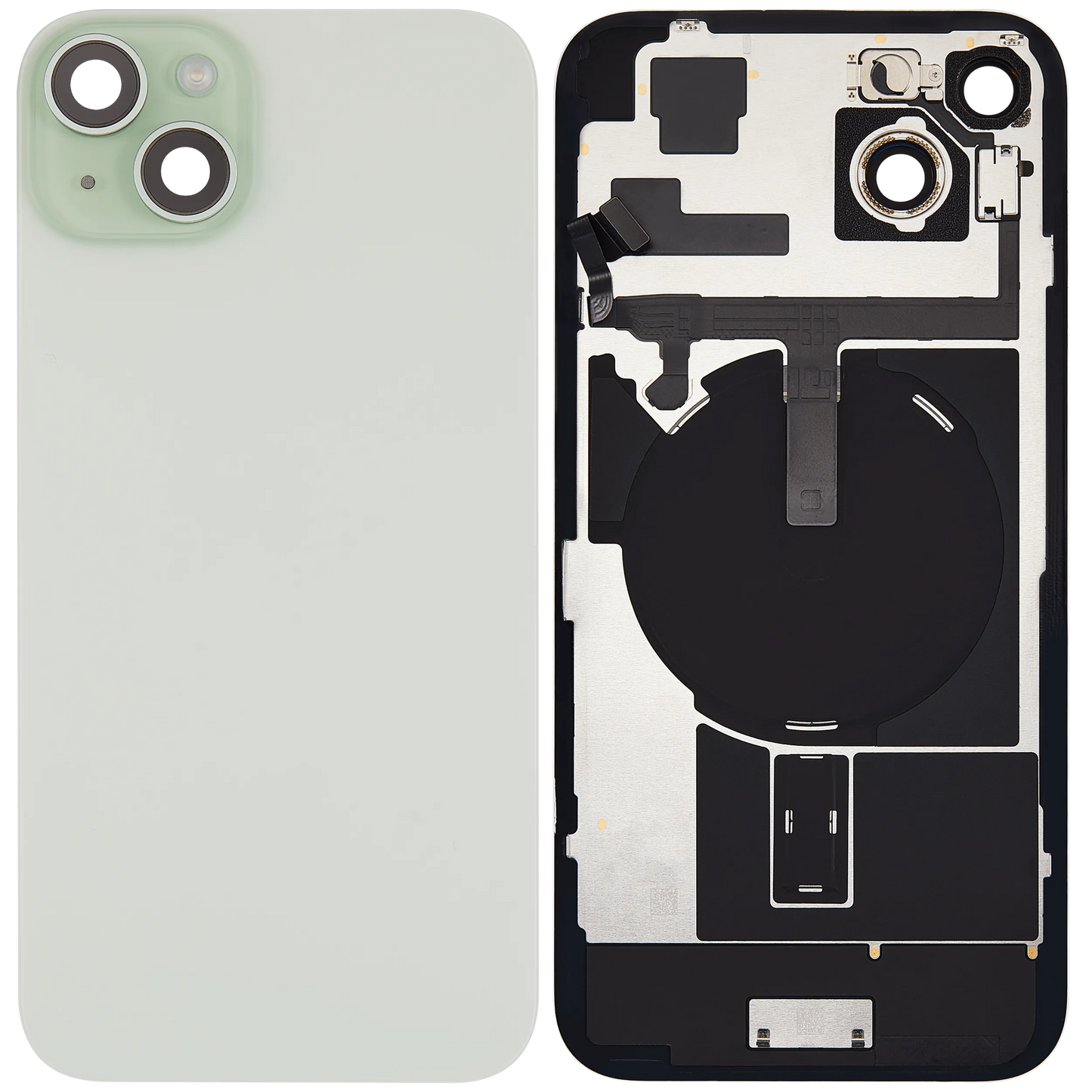 Back Glass w/ MagSafe Magnet & NFC & Flashlight Flex For iPhone 15 Plus (Pull) (Green)