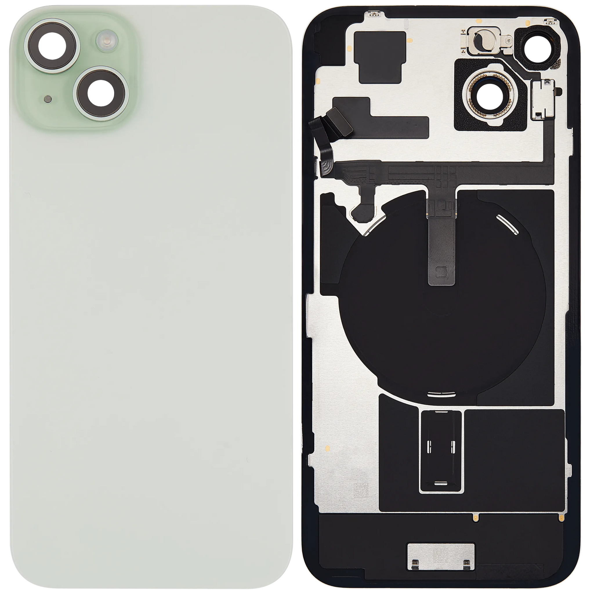 Back Glass w/ MagSafe Magnet & NFC & Flashlight Flex For iPhone 15 Plus (Pull) (Green)