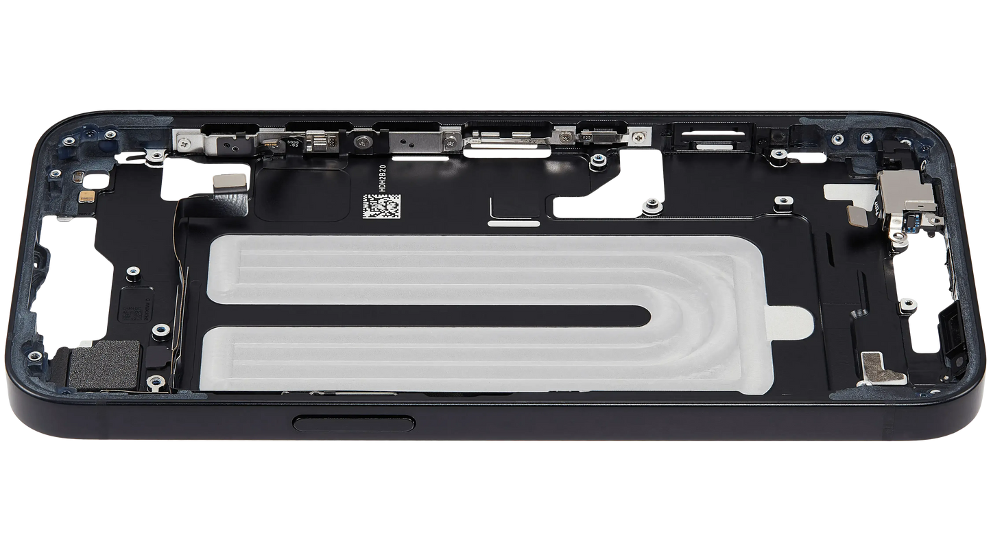 Mid-Frame Housing W/ Small Parts For iPhone 16e (EU / Global Version) (Pull) (Black)