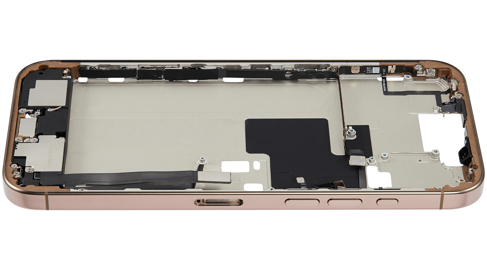 Mid-Frame Housing W/ Charging Port Flex & Small Parts For iPhone 16 Pro Max (EU / Global Version) (Pull) (Desert Titanium)
