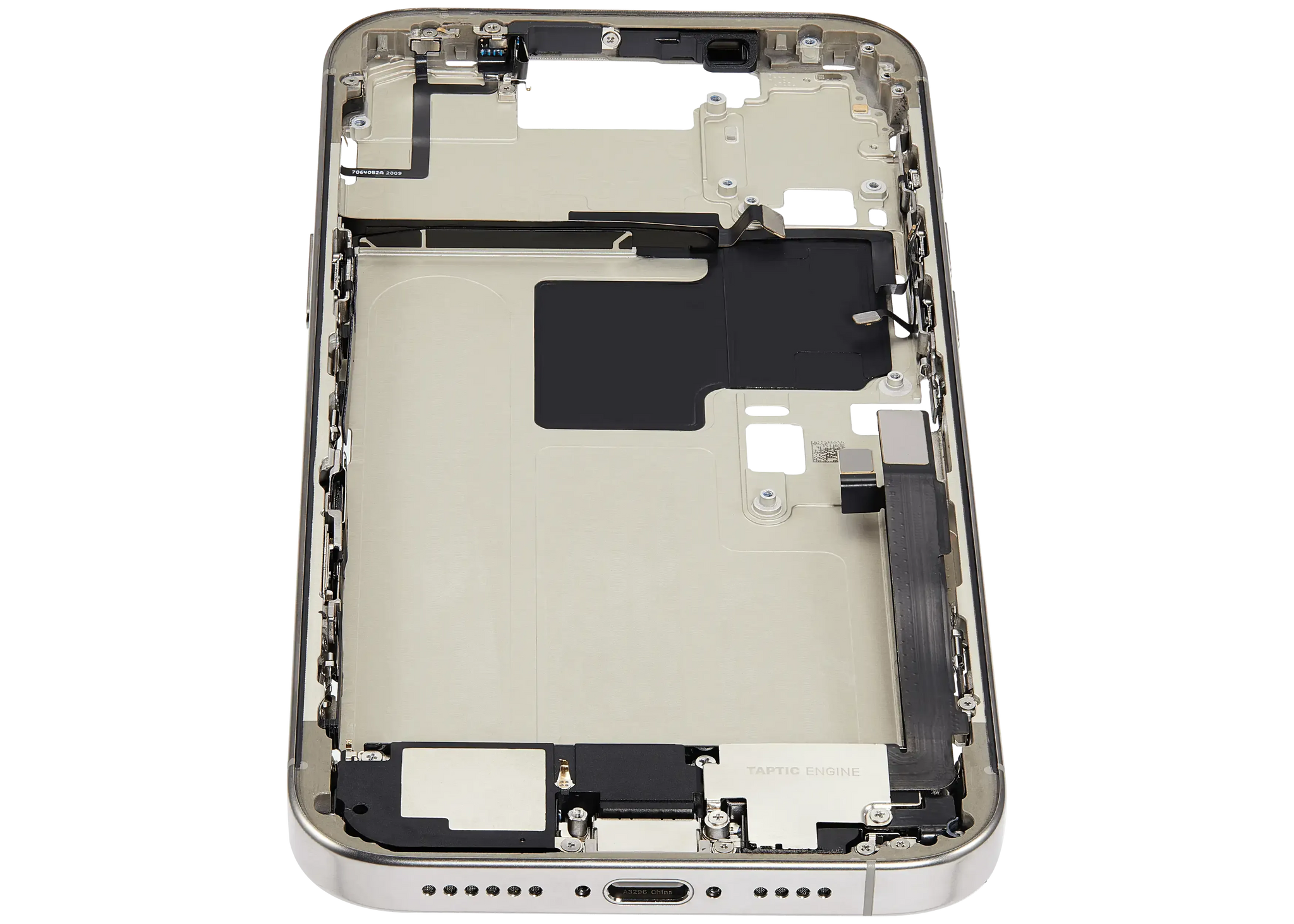 Mid-Frame Housing W/ Charging Port Flex & Small Parts For iPhone 16 Pro Max (EU / Global Version) (Pull) (Natural Titanium)