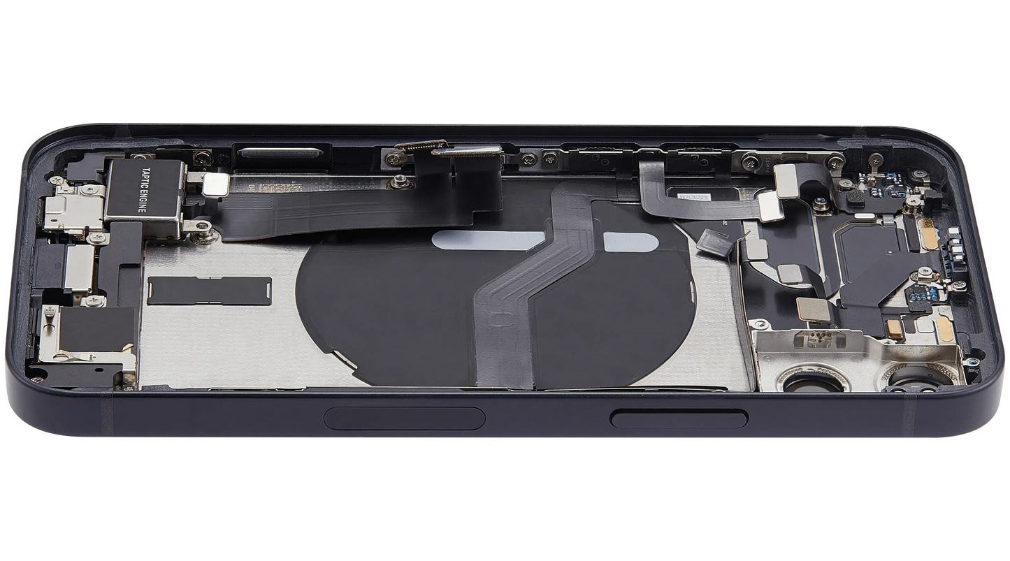 Back Housing W/ Charging Port Flex & Small Parts For iPhone 12 Mini (US Version) (Pull) (Black)