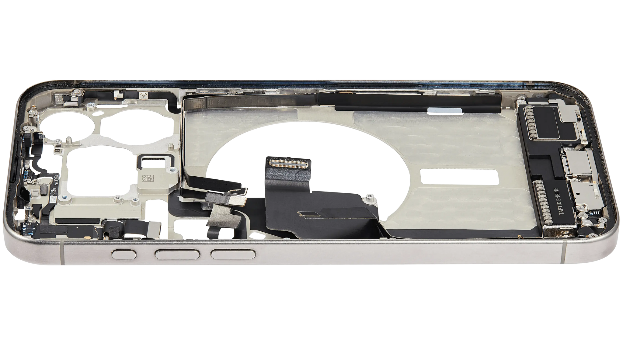 Mid-Frame Housing W/ Charging Port Flex & Small Parts For iPhone 15 Pro Max (Pull) (Natural Titanium)