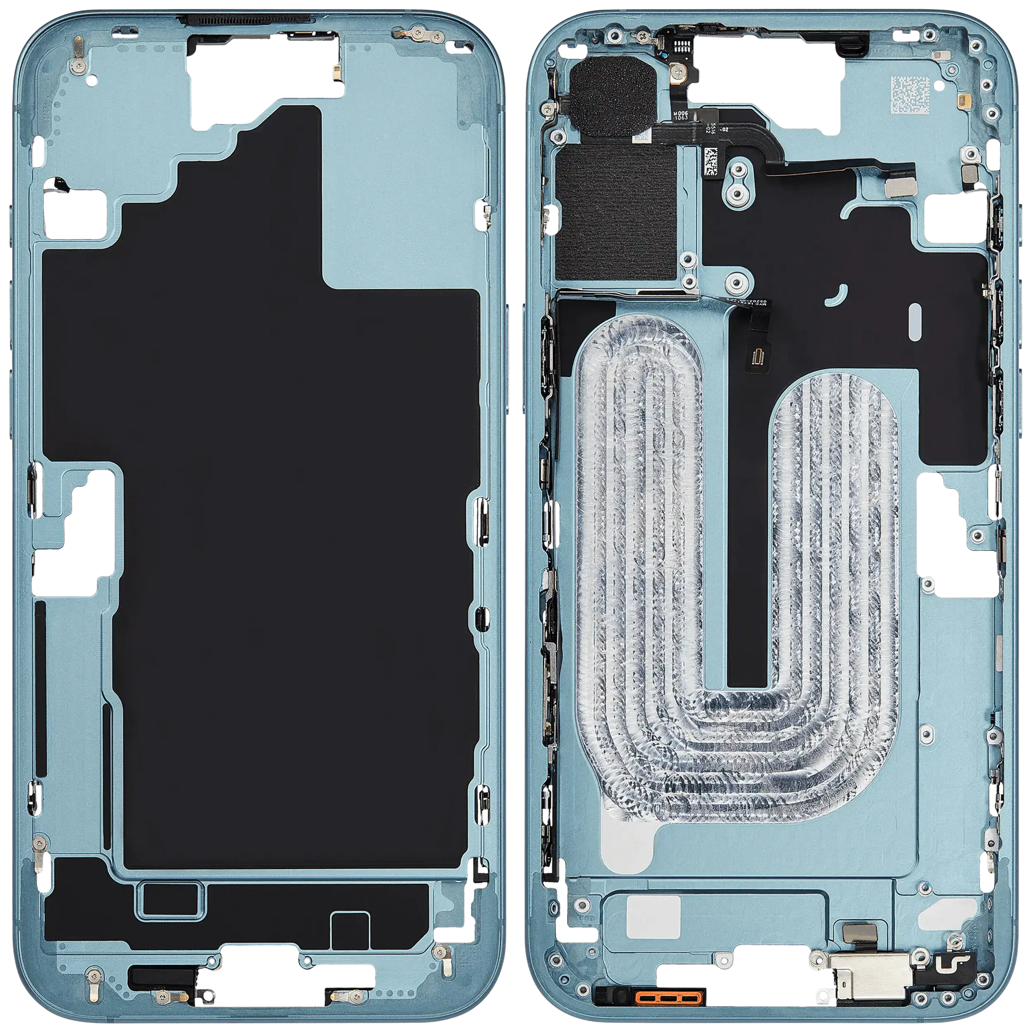 Mid-Frame Housing W/ Small Parts For iPhone 16 Plus (EU / Global Version) (Pull) (Teal)