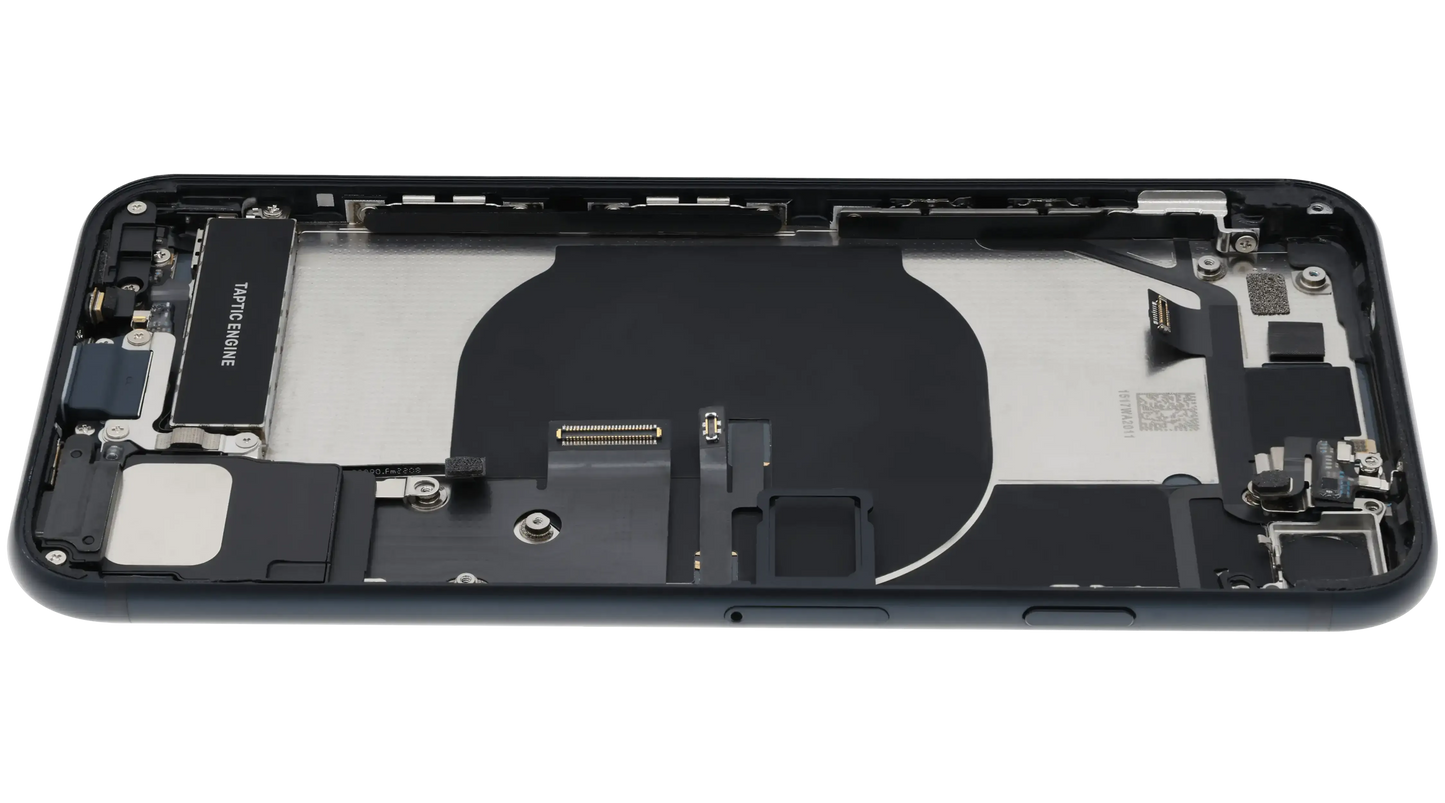 Back Housing W/ Charging Port Flex and Small Components Pre-Installed For iPhone SE (2022) (Used OEM) (Pull) (Midnight)