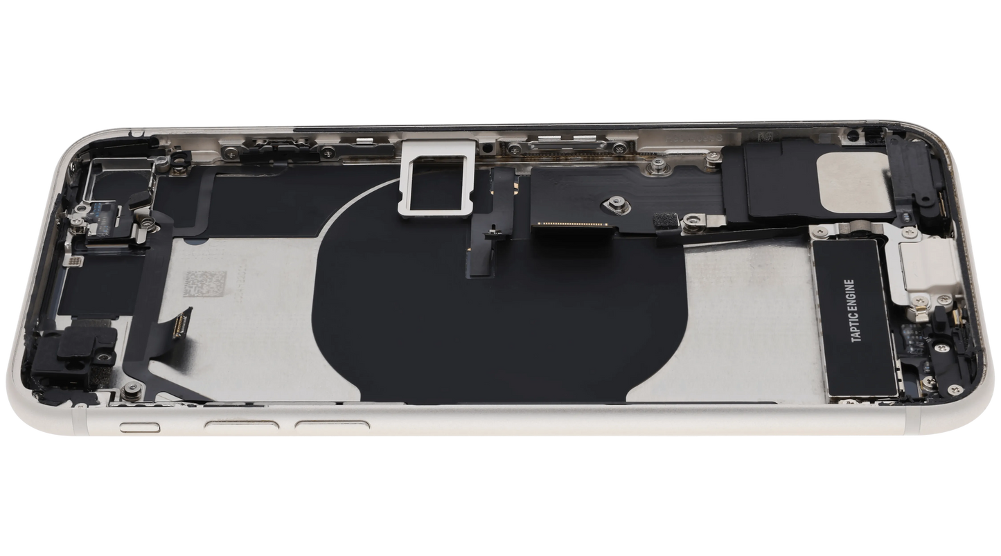 Back Housing W/ Charging Port Flex and Small Components Pre-Installed For iPhone SE (2022) (Used OEM) (Pull) (Starlight)
