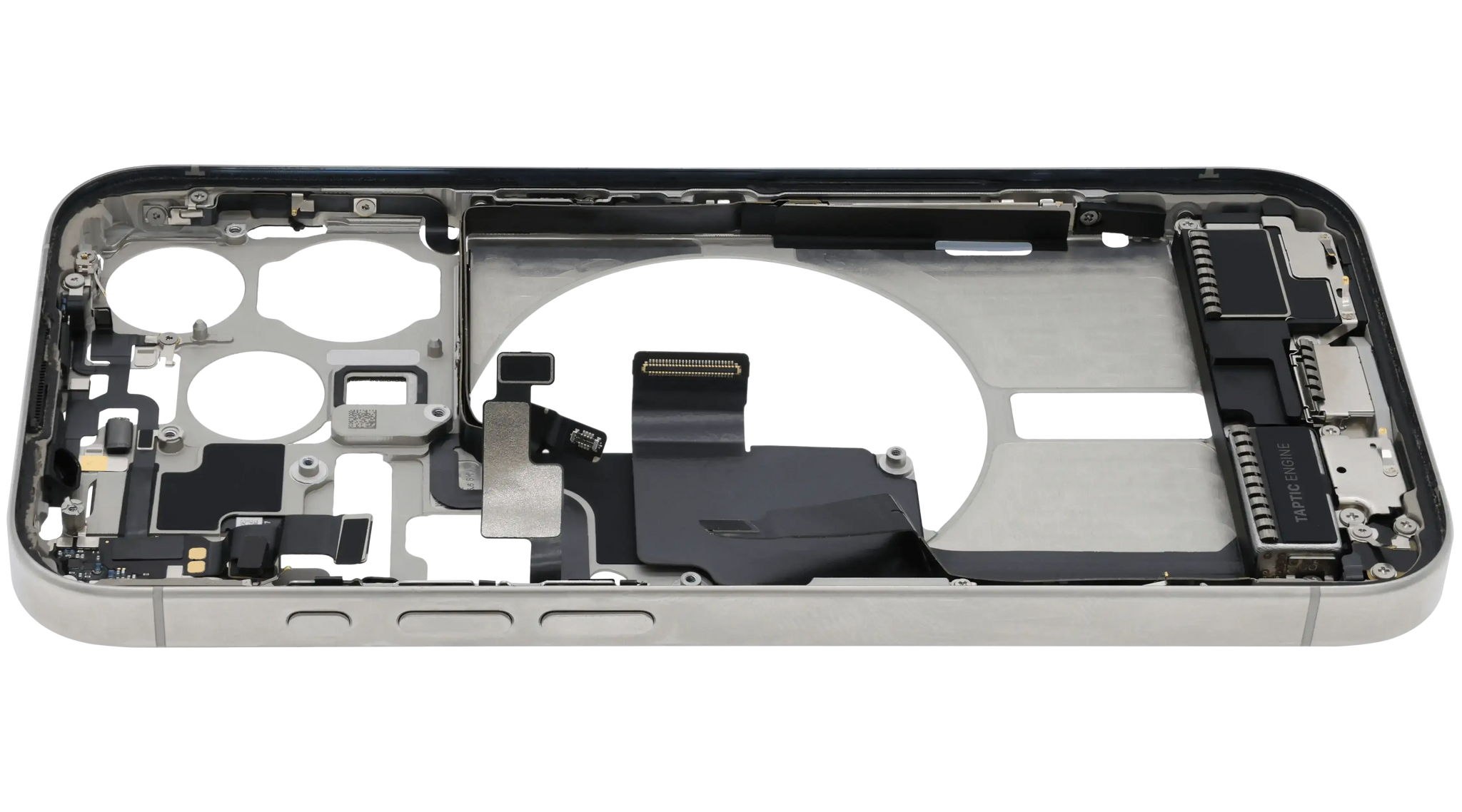 Mid-Frame Housing W/ Charging Port Flex & Small Parts For iPhone 15 Pro (US Version) (Pull) (White Titanium)