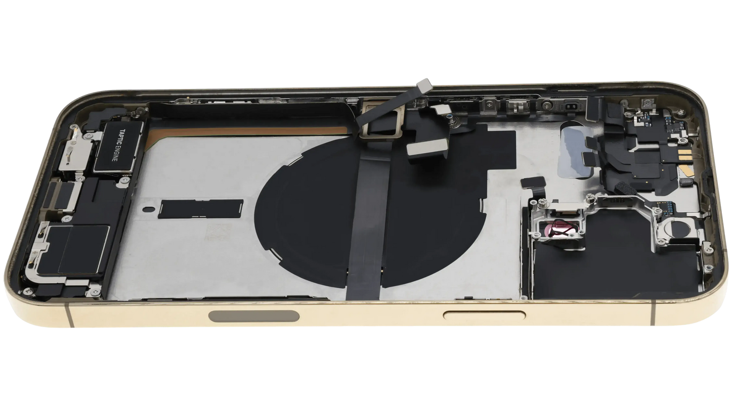 Back Housing W/ Charging Port Flex & Small Parts For iPhone 13 Pro Max (US Version) (Used OEM) (Pull) (Gold)
