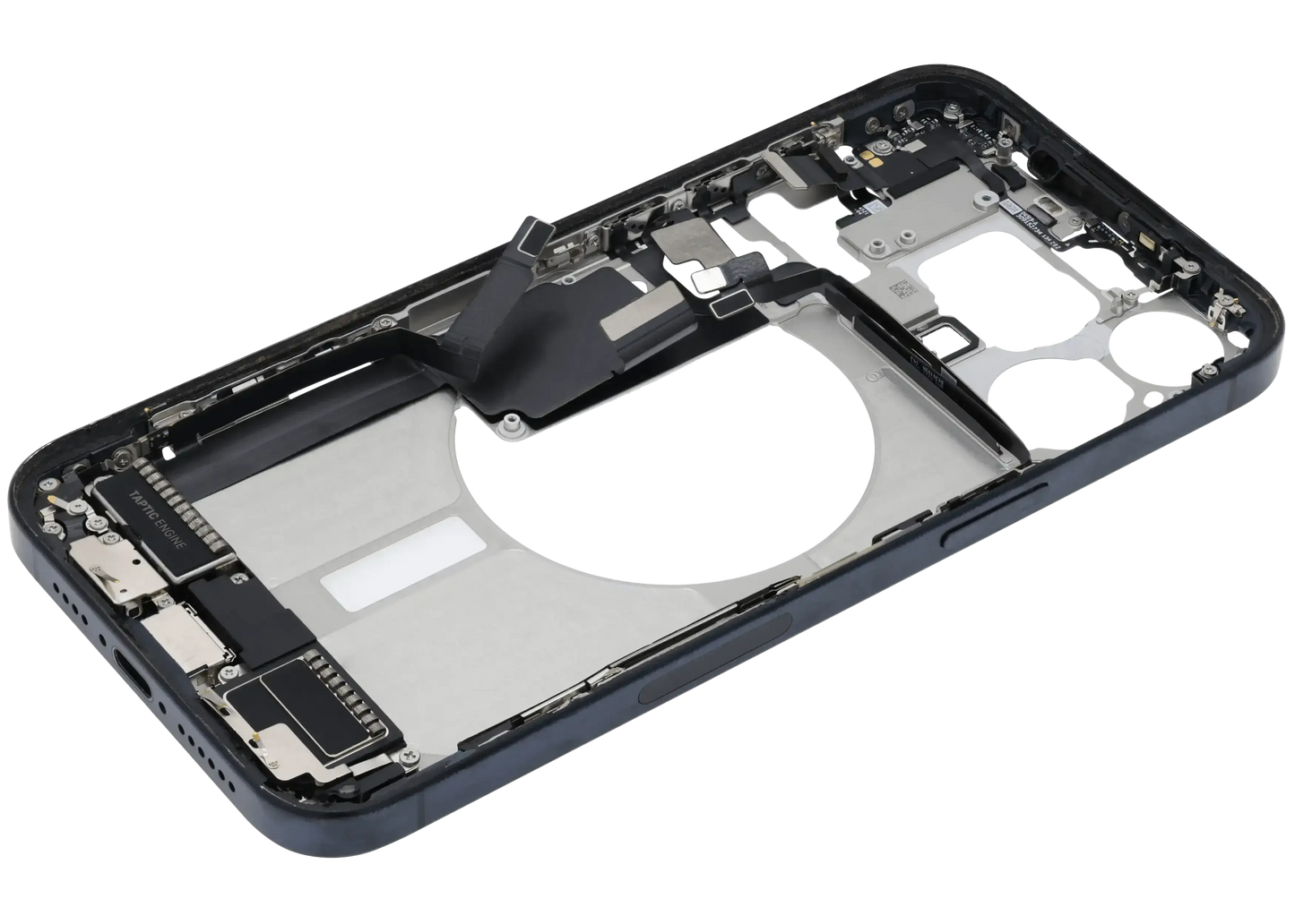 Mid-Frame Housing W/ Charging Port Flex & Small Parts For iPhone 15 Pro Max (US Version) (Pull) (Blue Titanium)