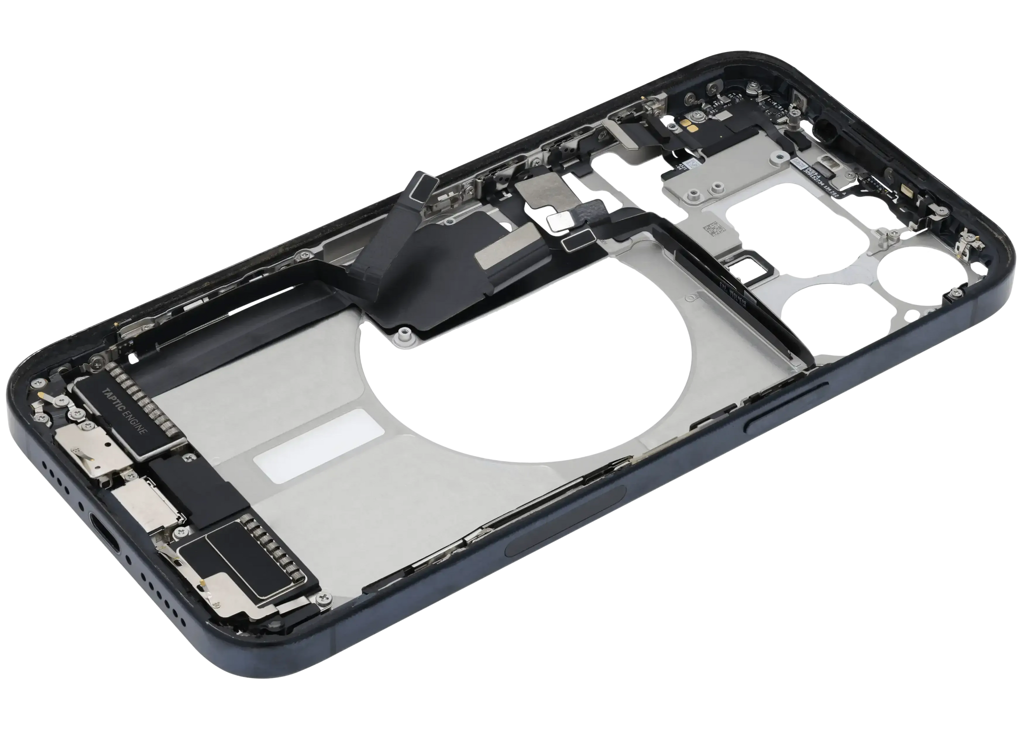 Mid-Frame Housing W/ Charging Port Flex & Small Parts For iPhone 15 Pro Max (US Version) (Pull) (Blue Titanium)