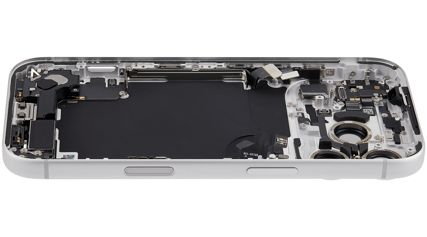 Back Housing W/ Charging Port Flex & Small Parts For iPhone 17 Pro (EU / Global Version) (Pull) (Silver)