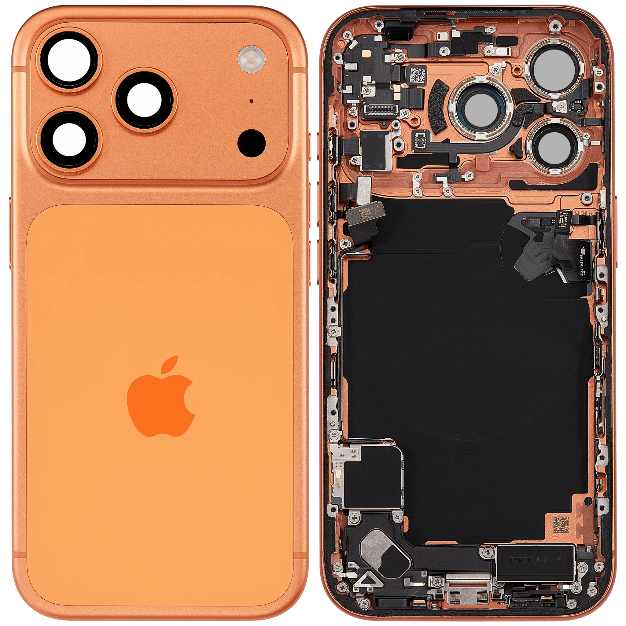 Back Housing W/ Charging Port Flex & Small Parts For iPhone 17 Pro (EU / Global Version) (Pull) (Cosmic Orange)