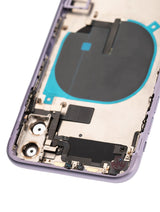 Back Housing W/ Small Components Pre-Installed For iPhone 11 (Used OEM) (Pull) (Purple)