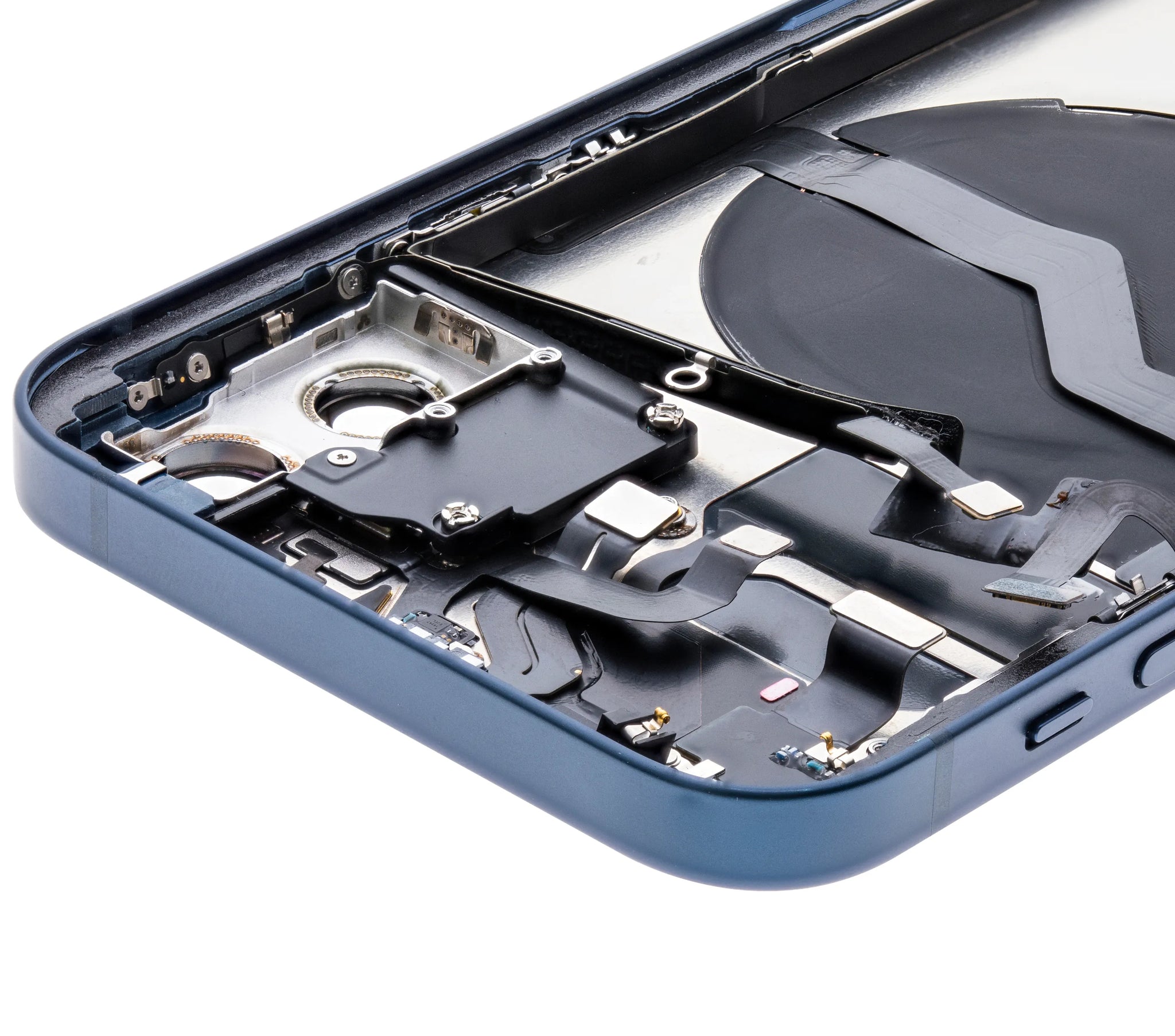 Back Housing W/ Charging Port Flex & Small Parts For iPhone 12 (US Version) (Used OEM) (Pull) (Blue)
