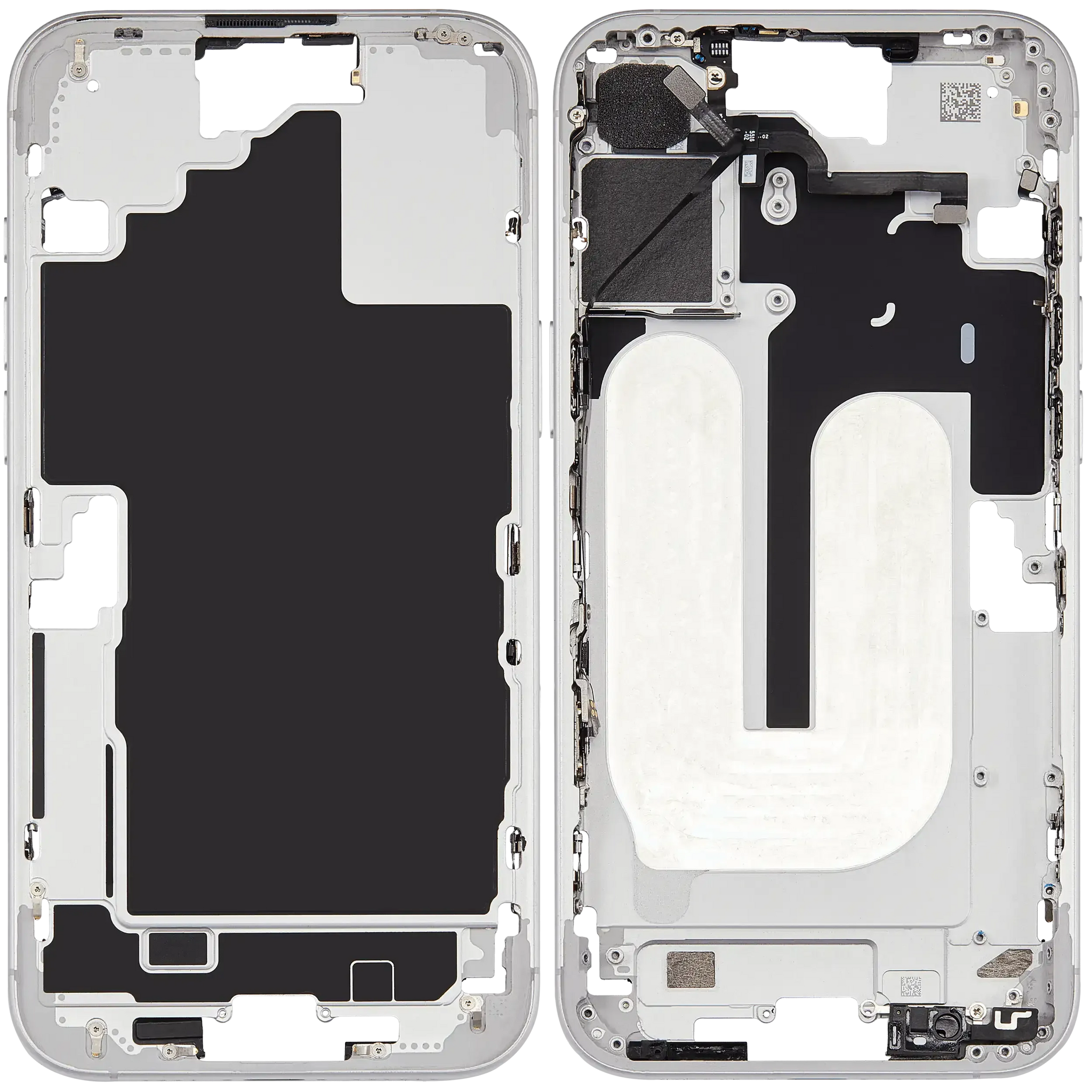 Mid-Frame Housing W/ Small Parts For iPhone 16 Plus (US Version) (Pull) (White)