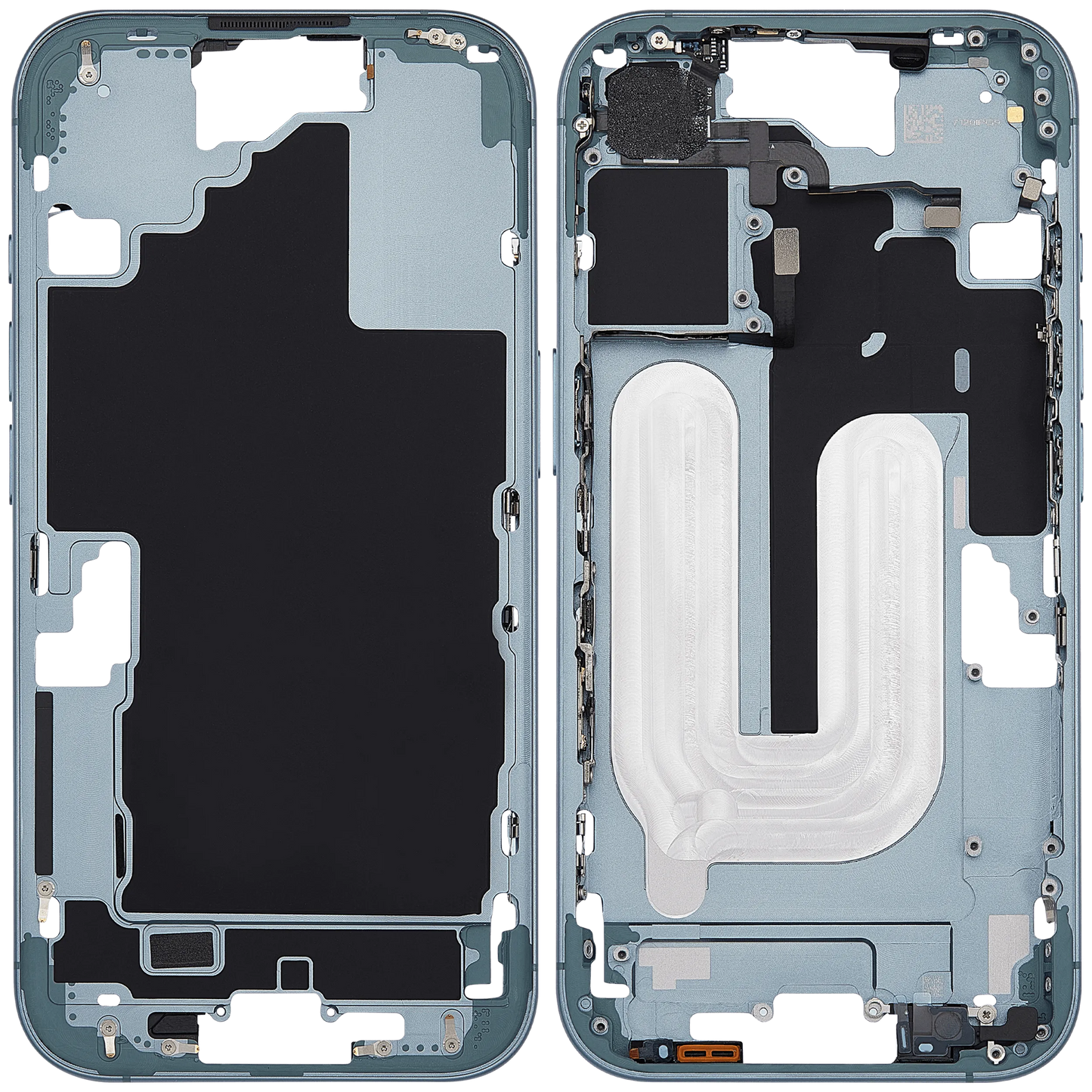 Mid-Frame Housing With Power And Volume Button For iPhone 16 (EU / Global Version) (Pull) (Teal)