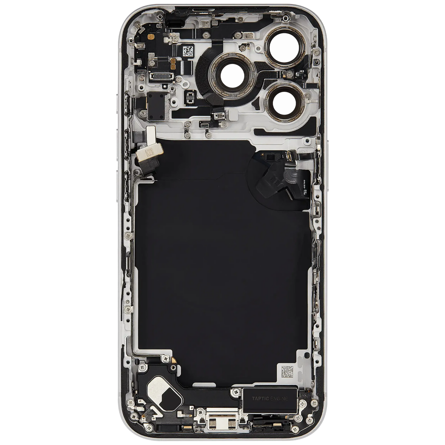 Back Housing W/ Charging Port Flex & Small Parts Compatible For iPhone 17 Pro (US Version) (Pull) (Silver)