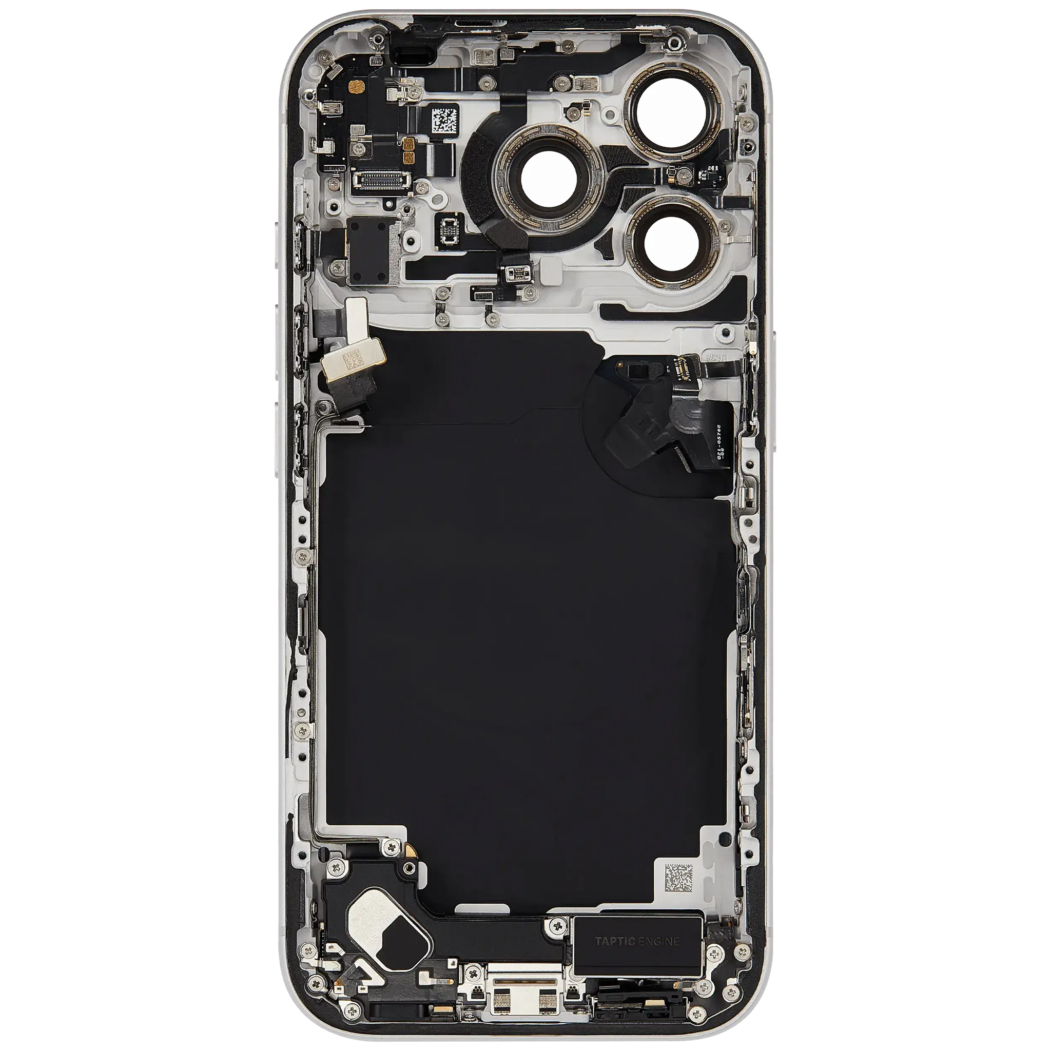 Back Housing W/ Charging Port Flex & Small Parts Compatible For iPhone 17 Pro (US Version) (Pull) (Silver)