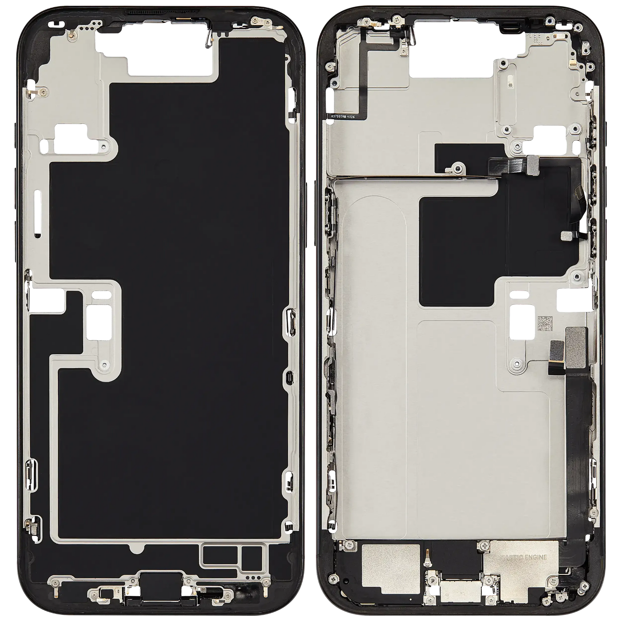 Mid-Frame Housing W/ Charging Port Flex & Small Parts For iPhone 16 Pro Max (EU / Global Version) (Pull) (Black Titanium)