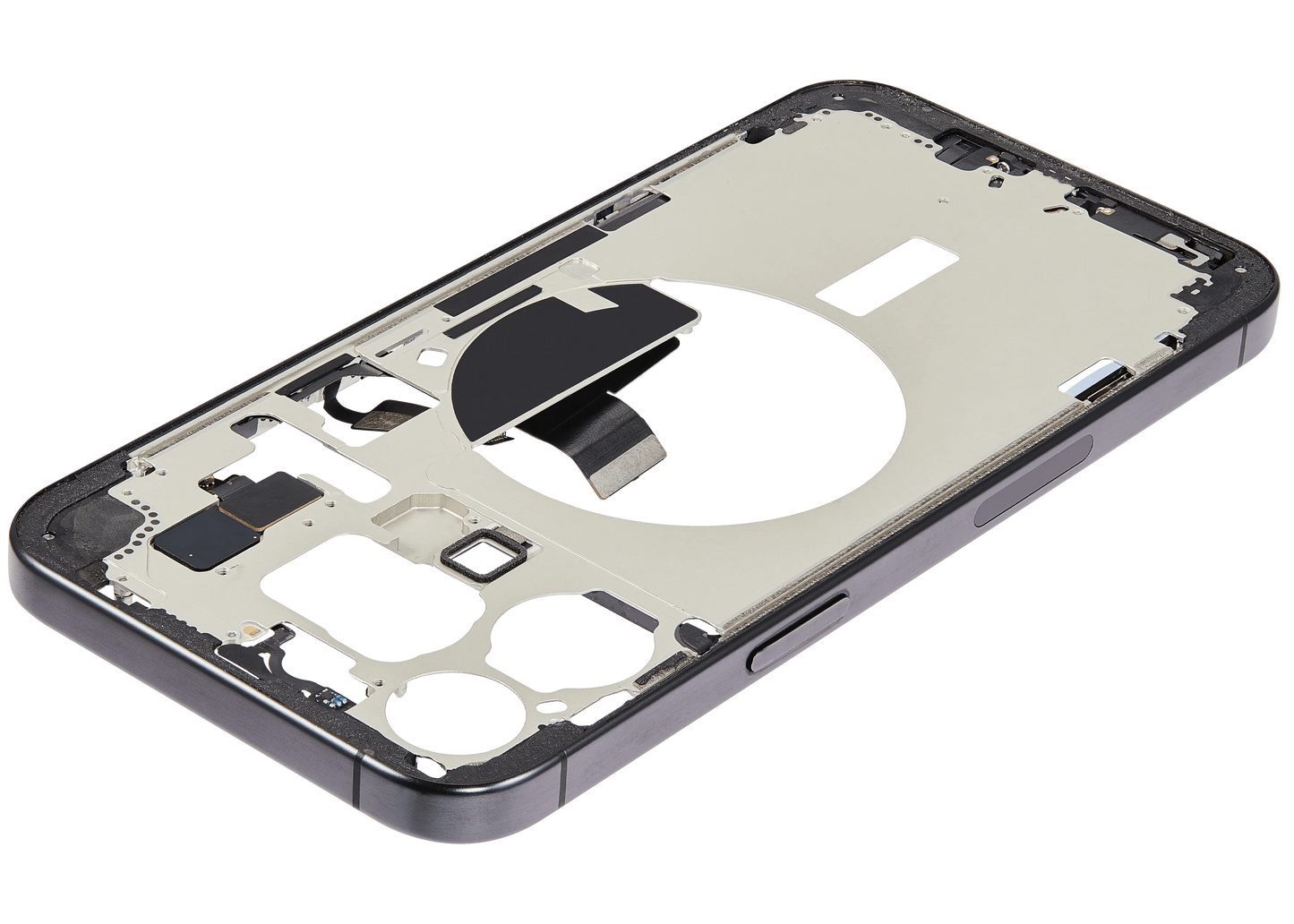 Mid-Frame Housing W/ Charging Port Flex & Small Parts For iPhone 15 Pro Max (US Version) (Pull) (Black Titanium)