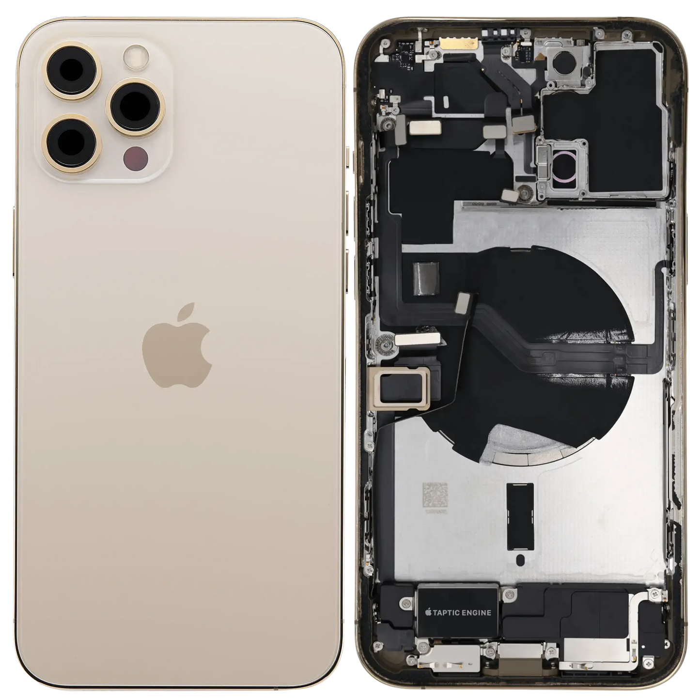 Back Housing W/ Charging Port Flex & Small Parts For iPhone 12 Pro Max (US Version) (Used OEM) (Pull) (Gold)