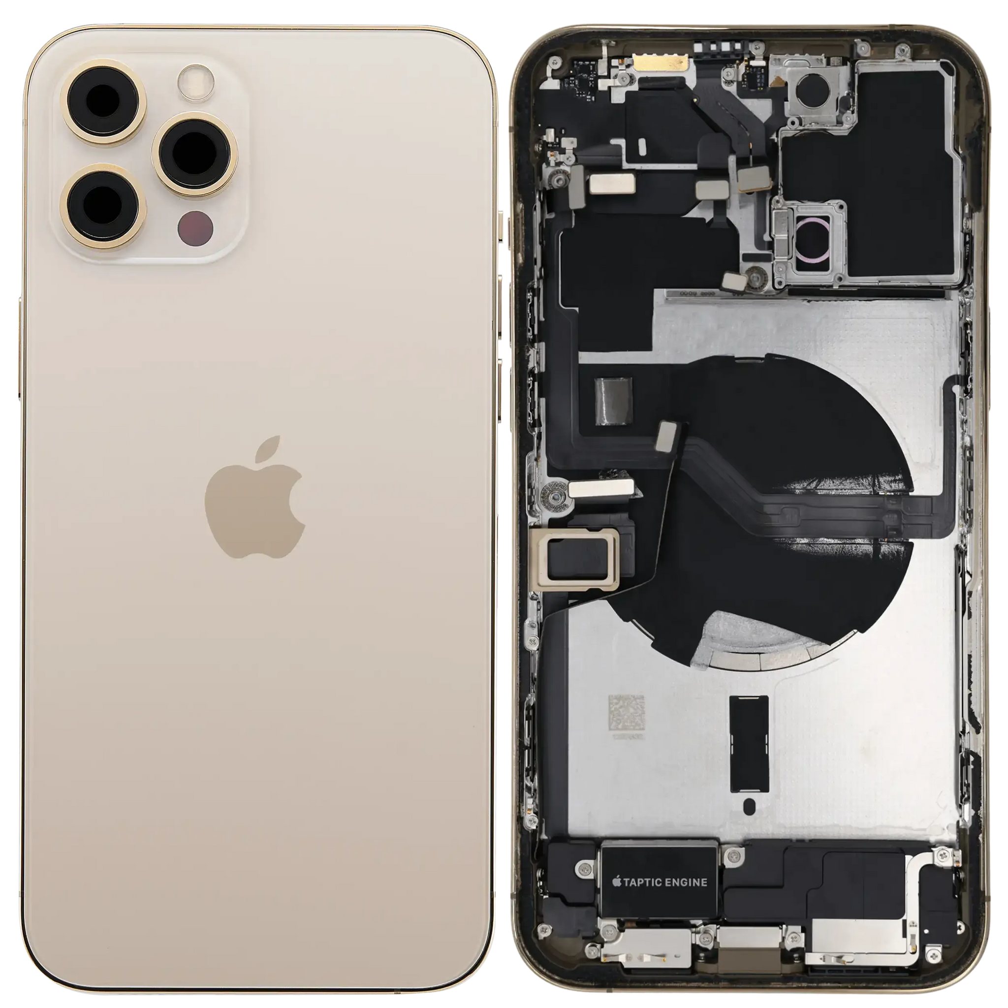 Back Housing W/ Charging Port Flex & Small Parts For iPhone 12 Pro Max (US Version) (Used OEM) (Pull) (Gold)