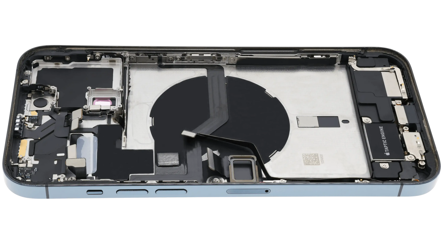 Back Housing W/ Charging Port Flex & Small Parts For iPhone 12 Pro Max (US Version) (Used OEM) (Pull) (Pacific Blue)