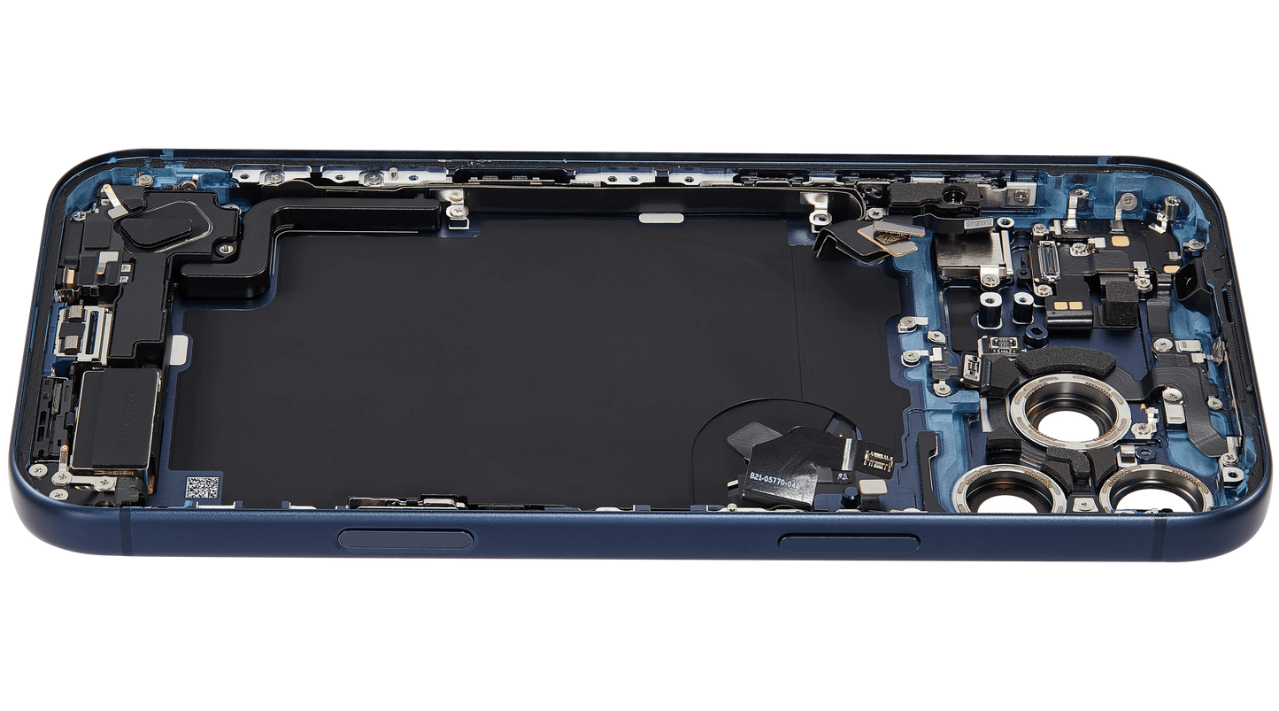 Back Housing W/ Charging Port Flex & Small Parts For iPhone 17 Pro Max (US Version) (Pull) (Deep Blue)