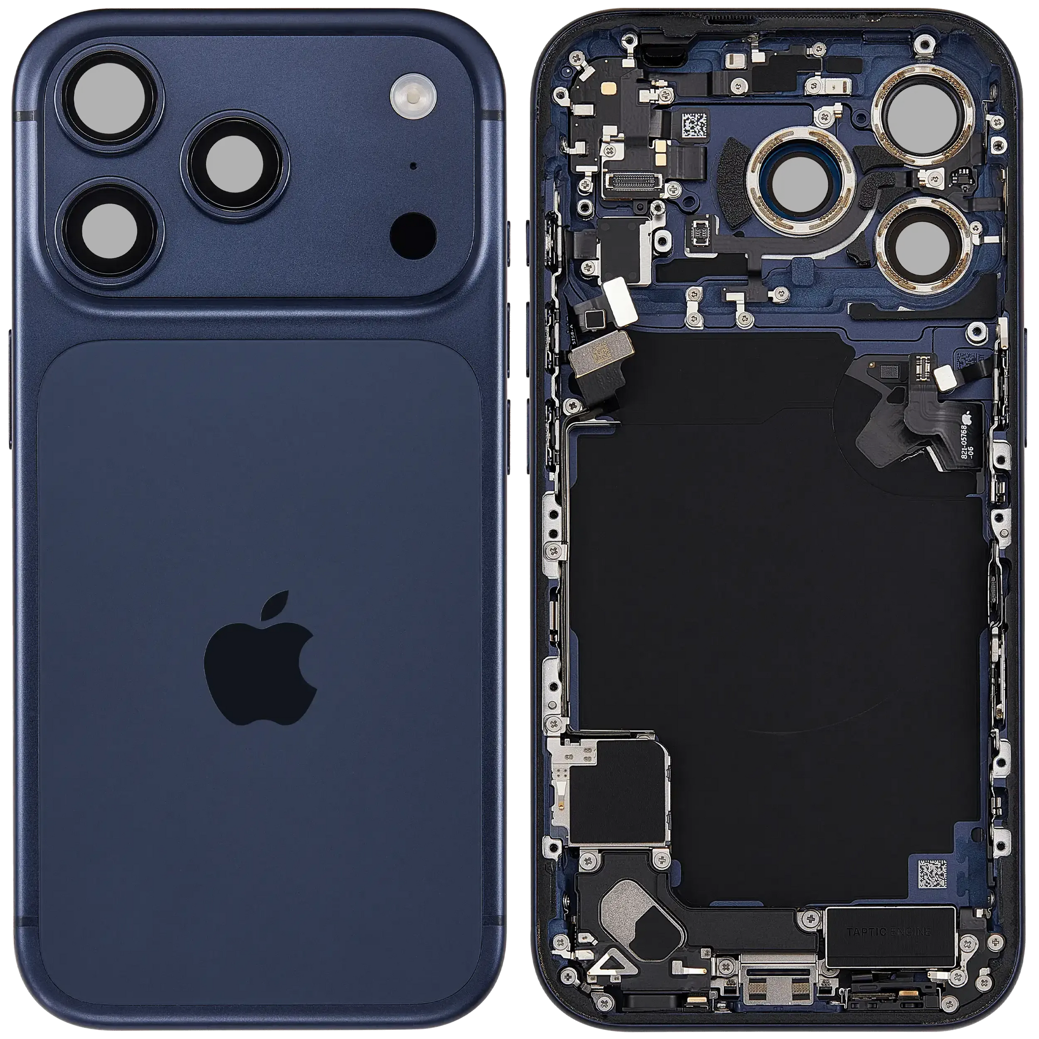 Back Housing W/ Charging Port Flex & Small Parts For iPhone 17 Pro (EU / Global Version) (Pull) (Deep Blue)