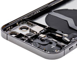Back Housing W/ Charging Port Flex & Small Parts For iPhone 12 Pro (EU / Global Version) (Used OEM) (Pull) (Graphite)