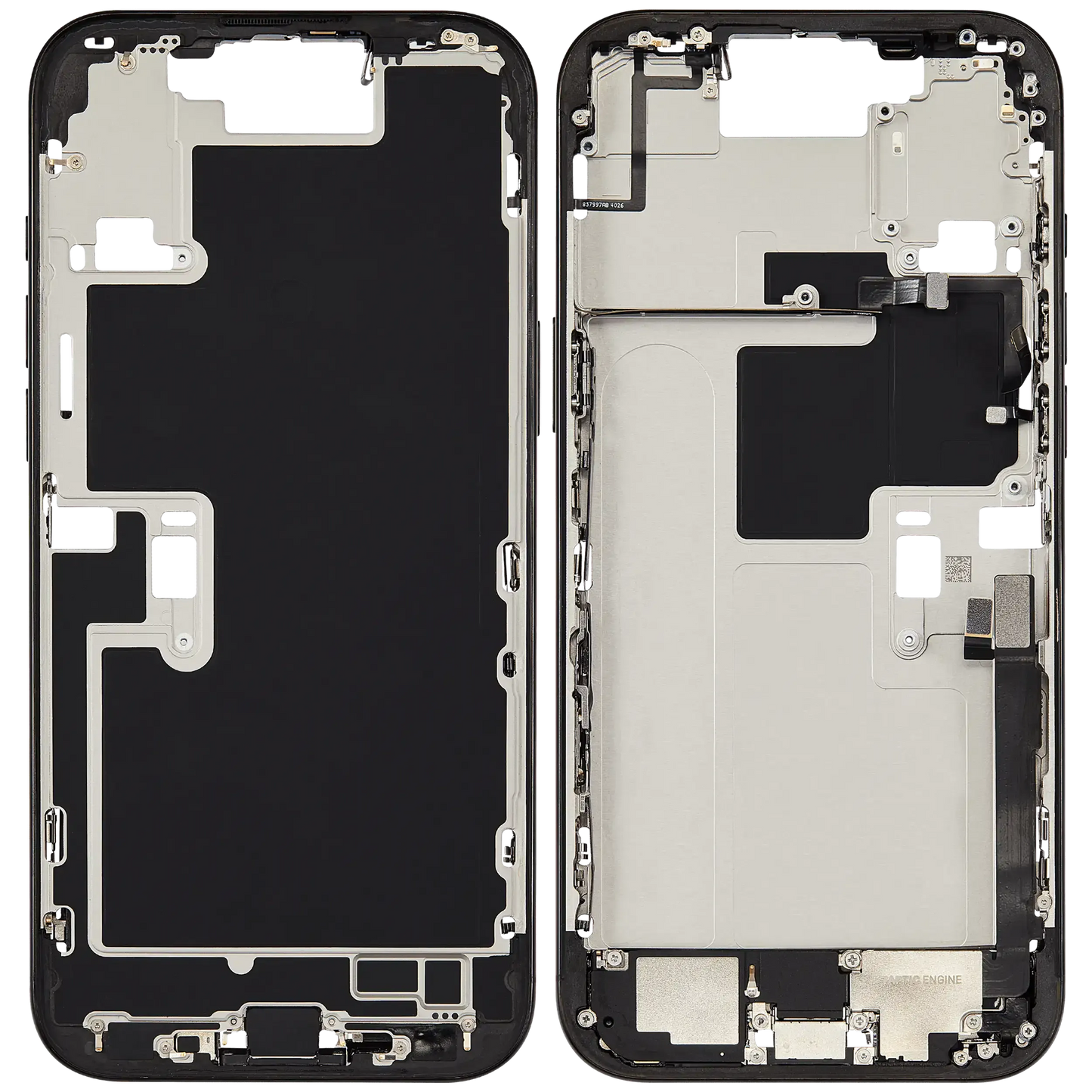 Mid-Frame Housing W/ Charging Port Flex & Small Parts For iPhone 16 Pro Max (EU / Global Version) (Pull) (Black Titanium)