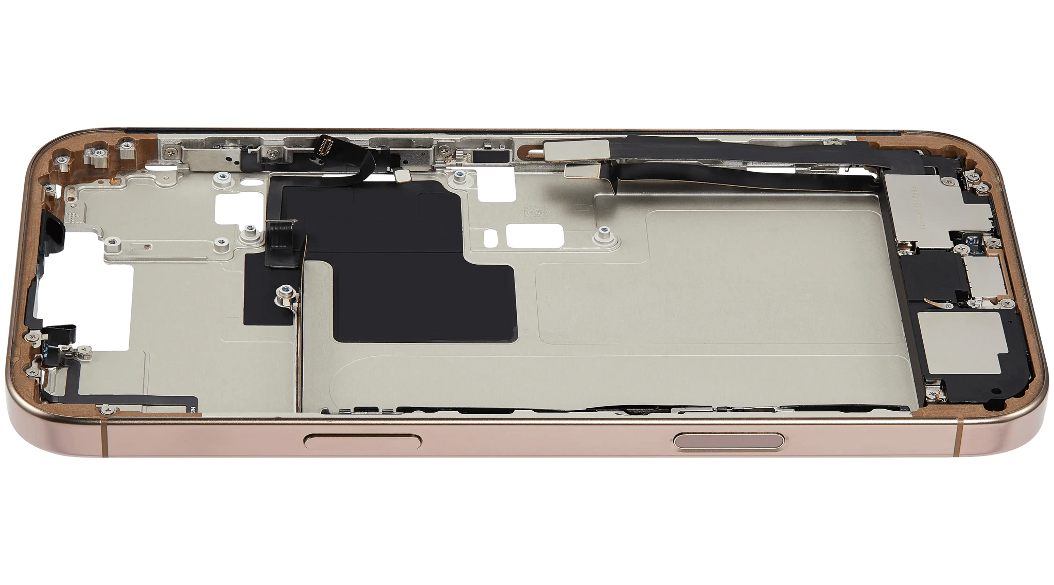 Mid-Frame Housing W/ Charging Port Flex & Small Parts For iPhone 16 Pro Max (EU / Global Version) (Pull) (Desert Titanium)