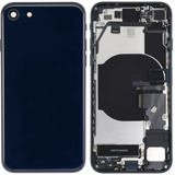 Back Housing W/ Charging Port Flex and Small Components Pre-Installed For iPhone SE (2022) (Used OEM) (Pull) (Midnight)